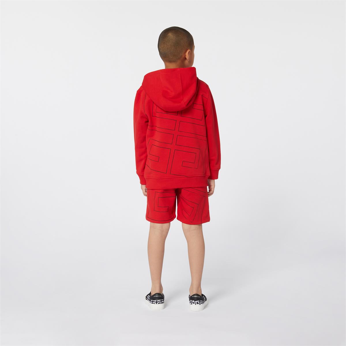 Boys Red Logo Cotton Shorts