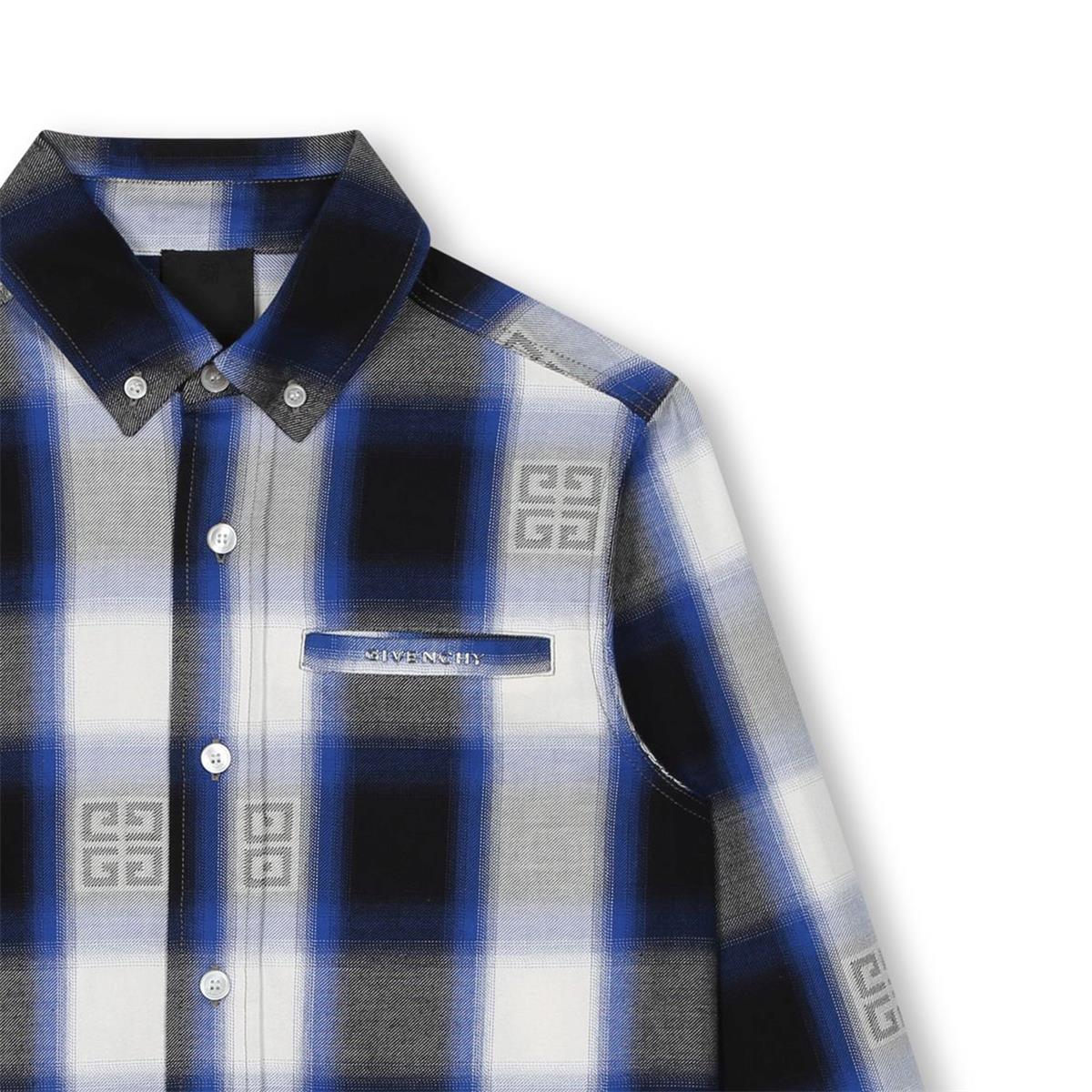 Boys Blue Check Cotton Shirt