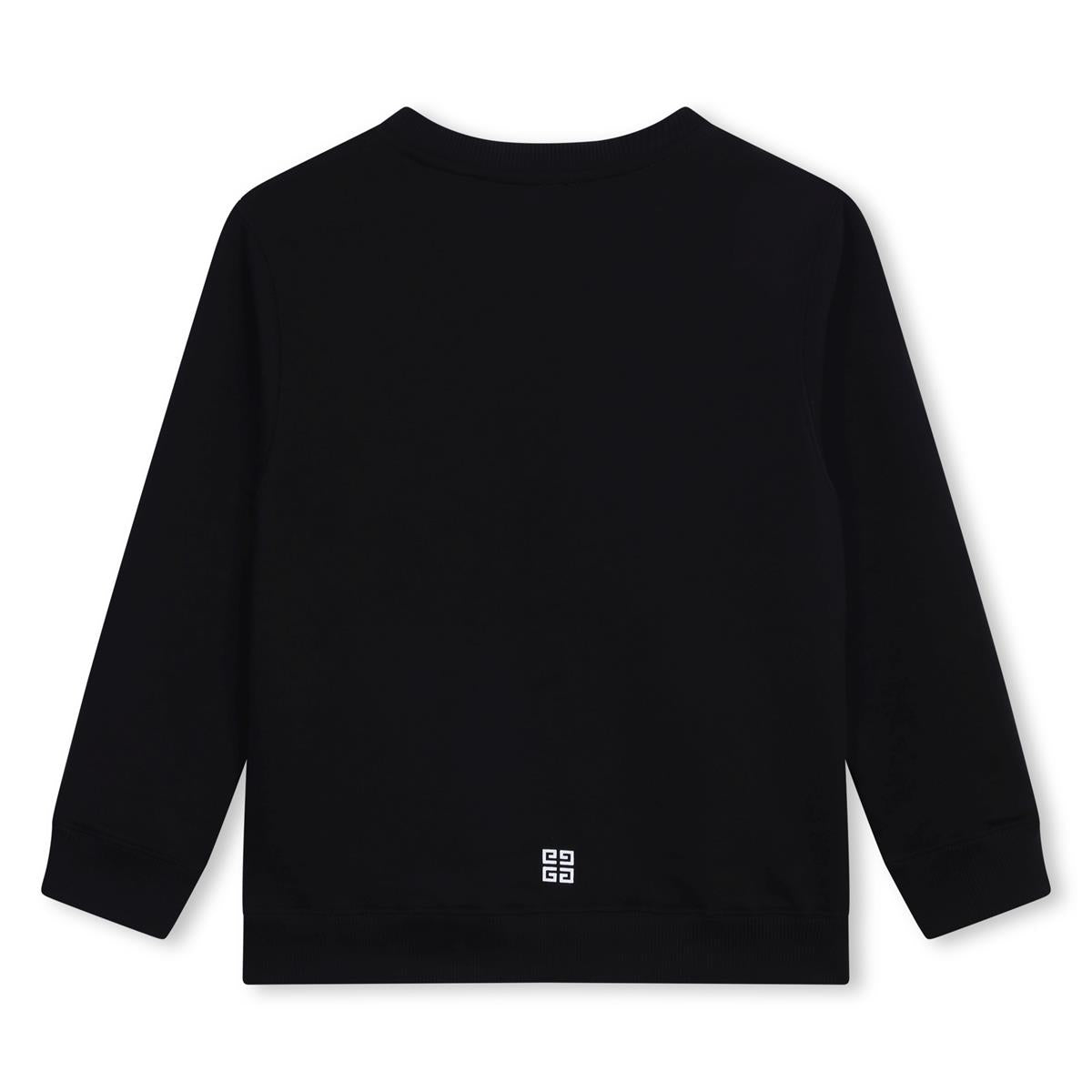 Boys Black Logo Cotton Sweatshirt