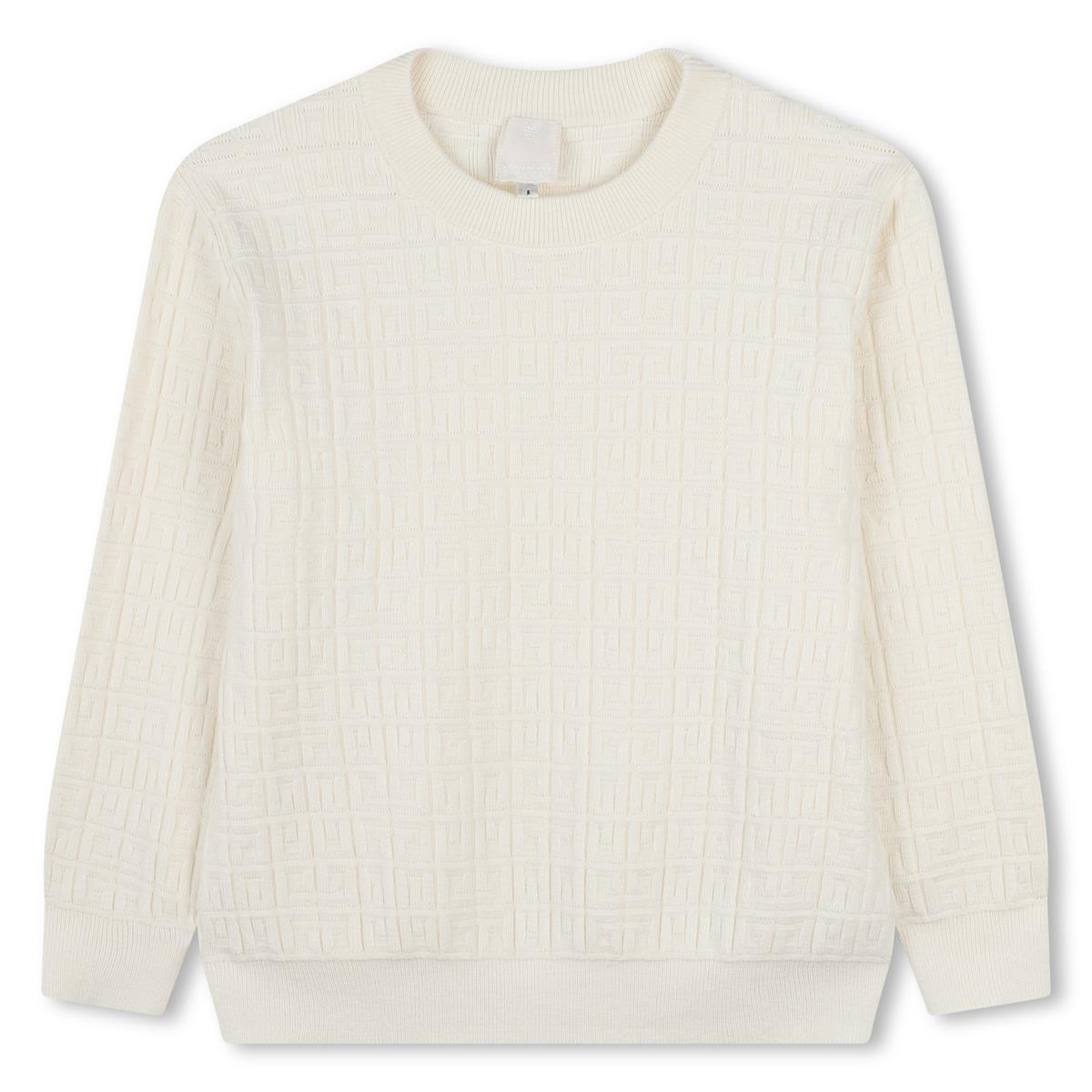 Boys White Cotton Sweater