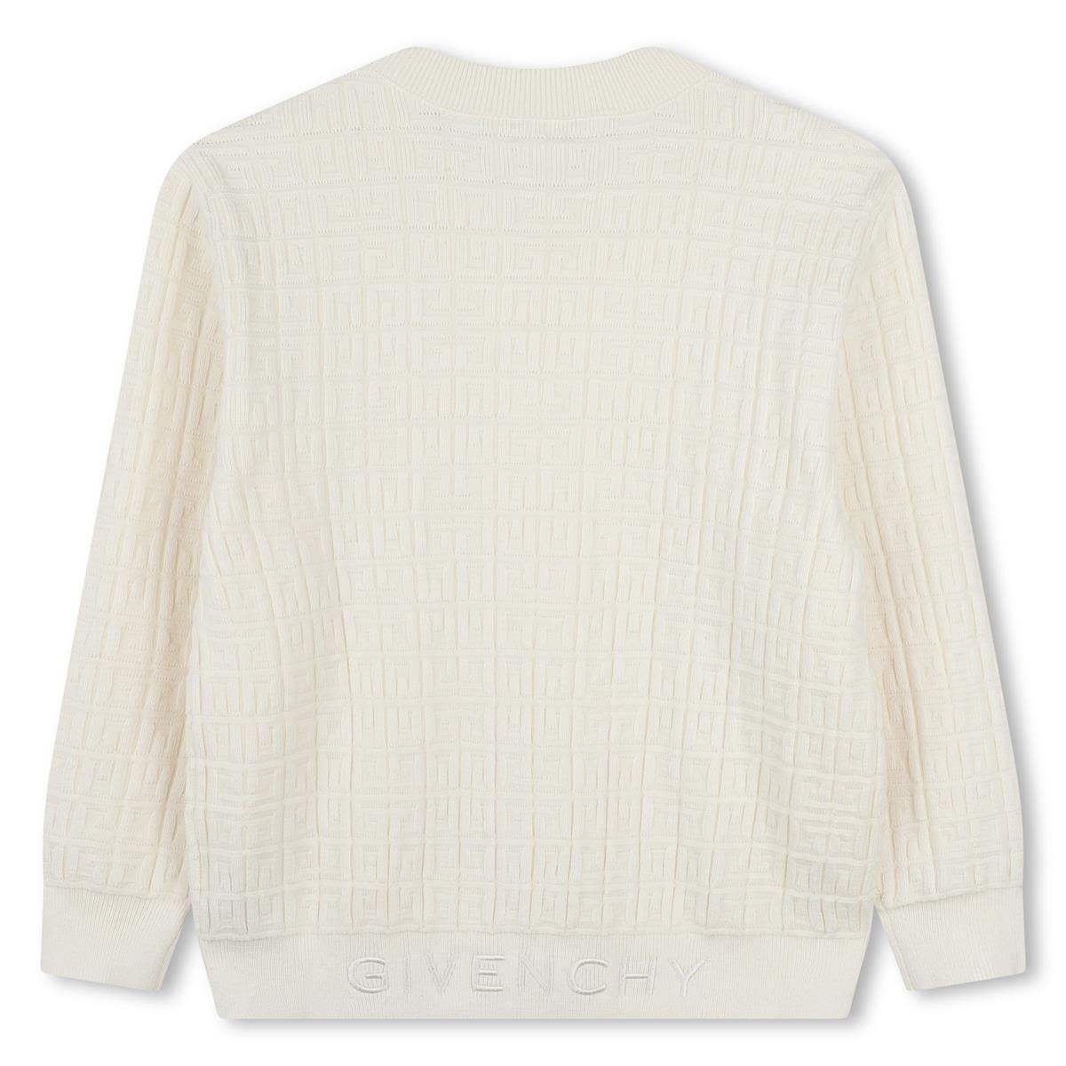 Boys White Cotton Sweater