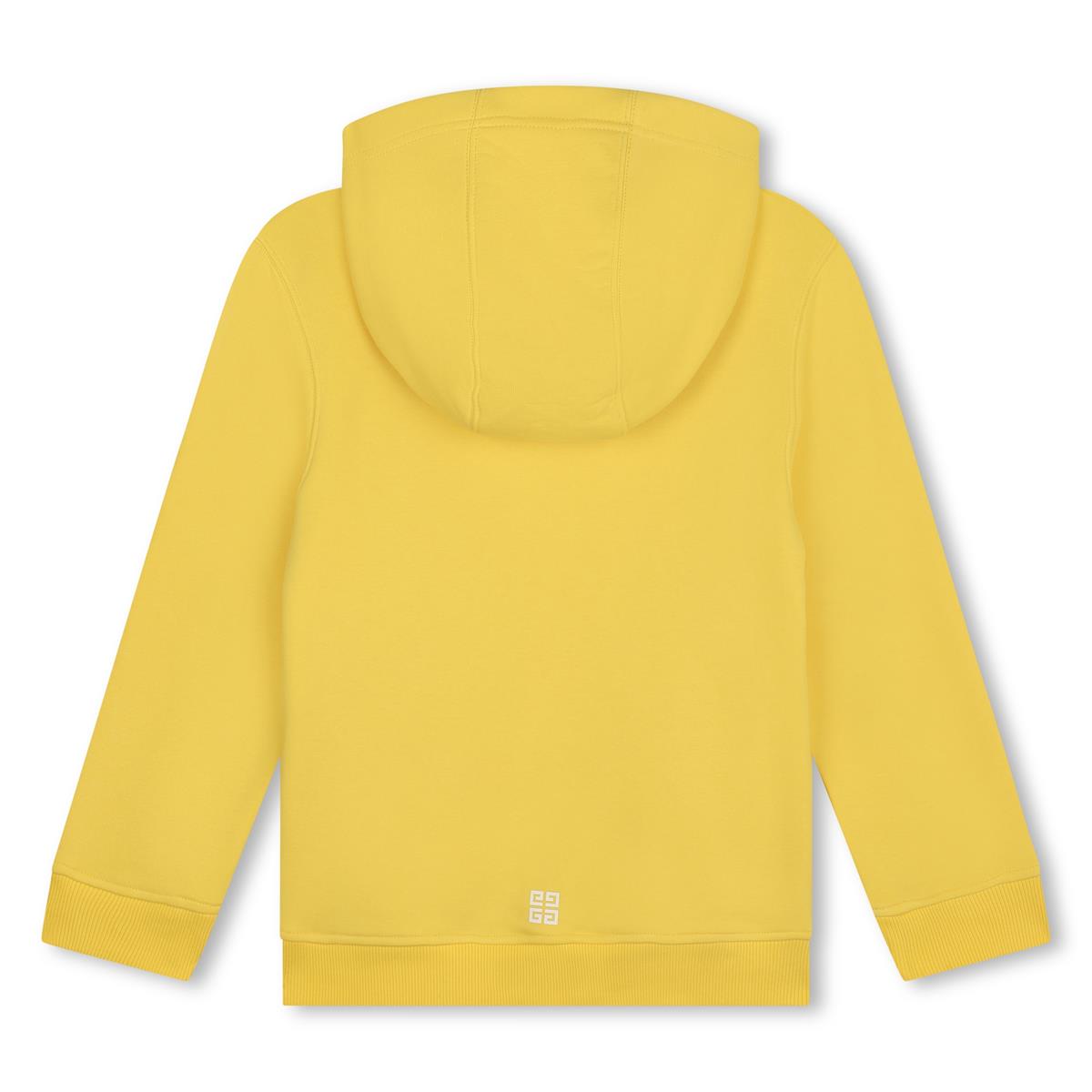 Boys Yellow Logo Hooded Cotton Sweatshirt