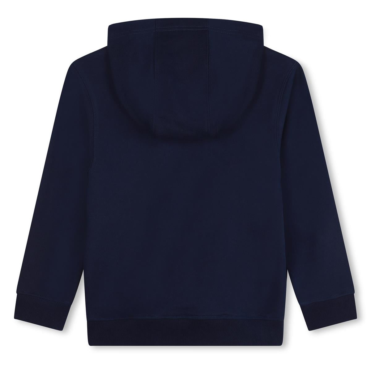 Boys Dark Blue Hooded Cotton Sweatshirt