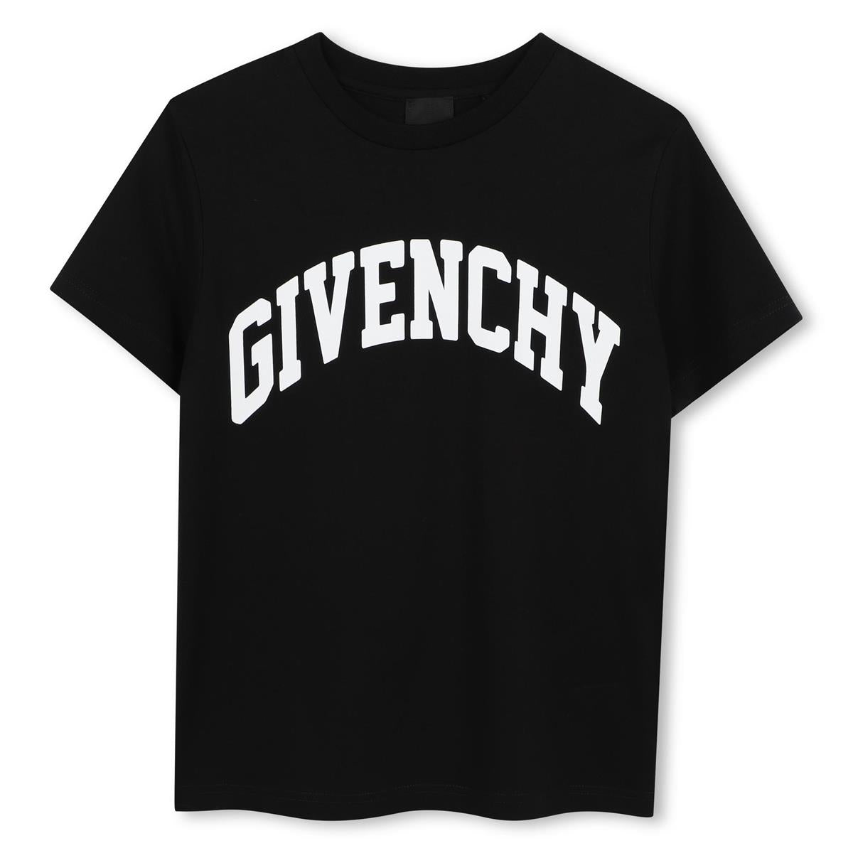 Boys Black Logo Cotton T-Shirt