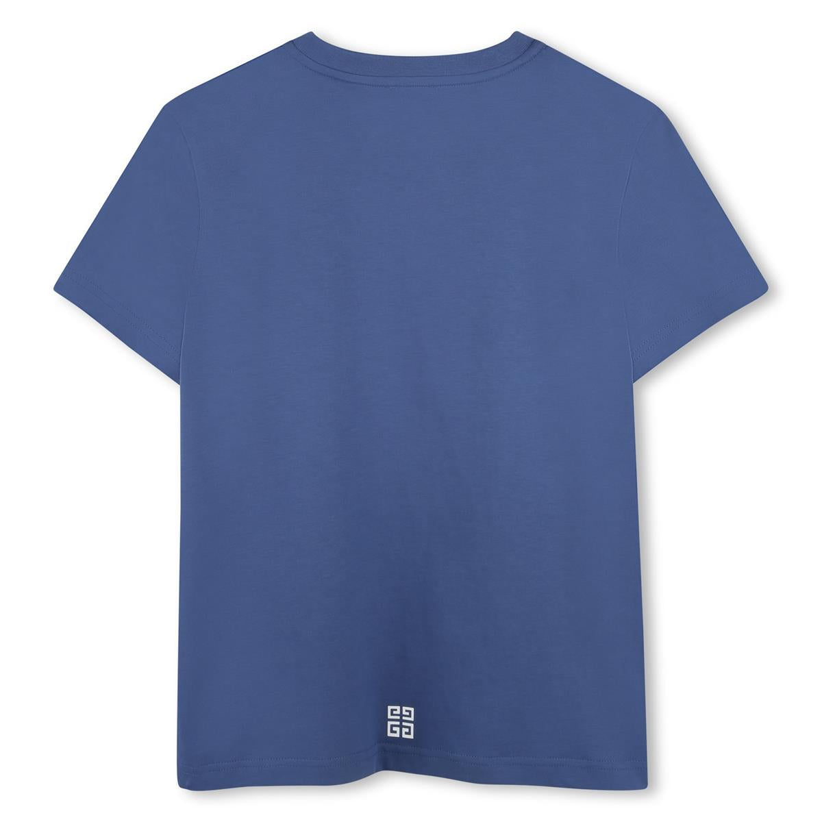 Boys Blue Logo Cotton T-Shirt