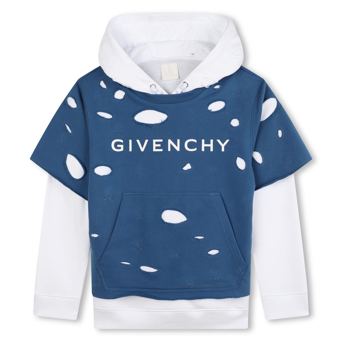 Boys Blue Hooded Cotton Sweatshirt