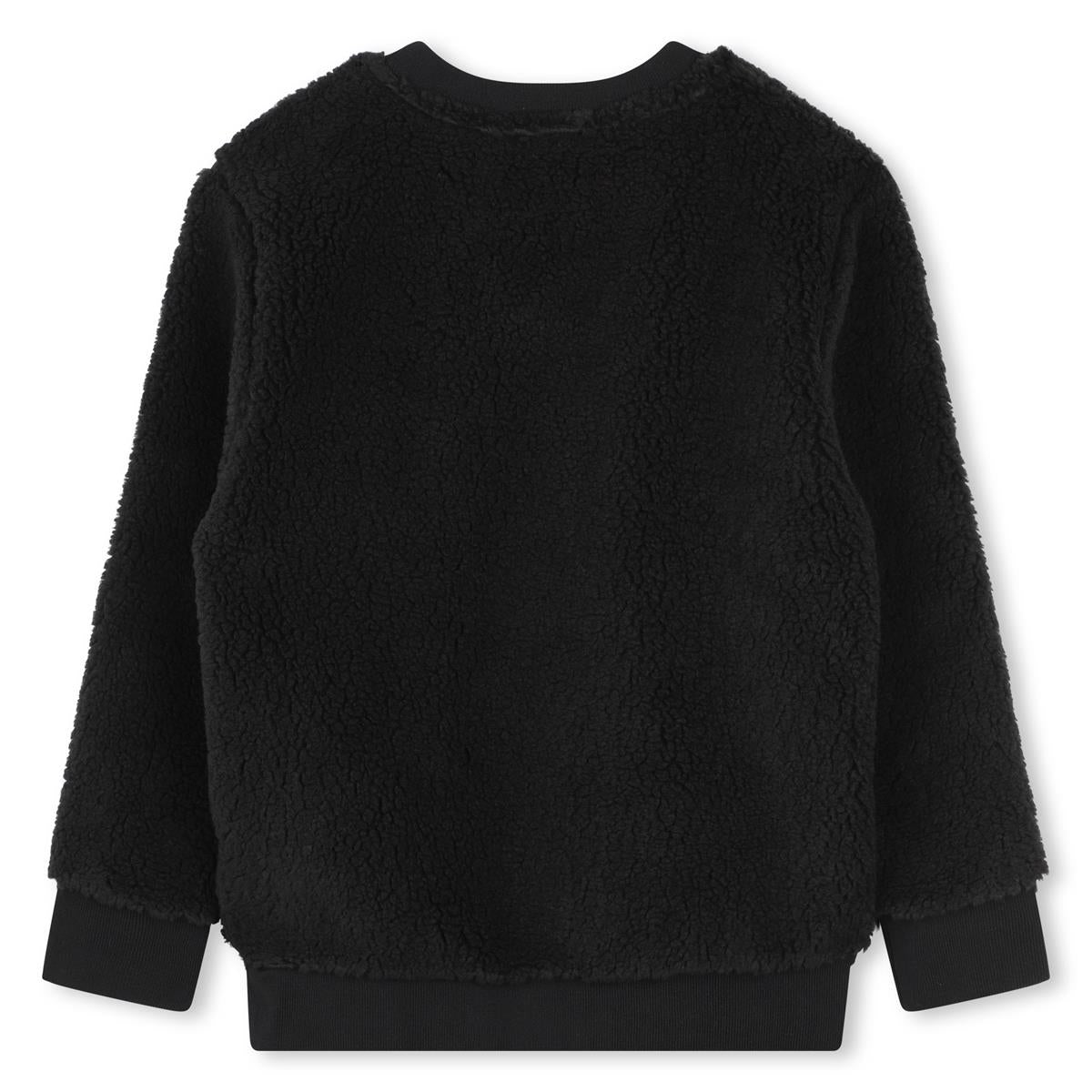 Boys Black Logo Cotton Sweatshirt