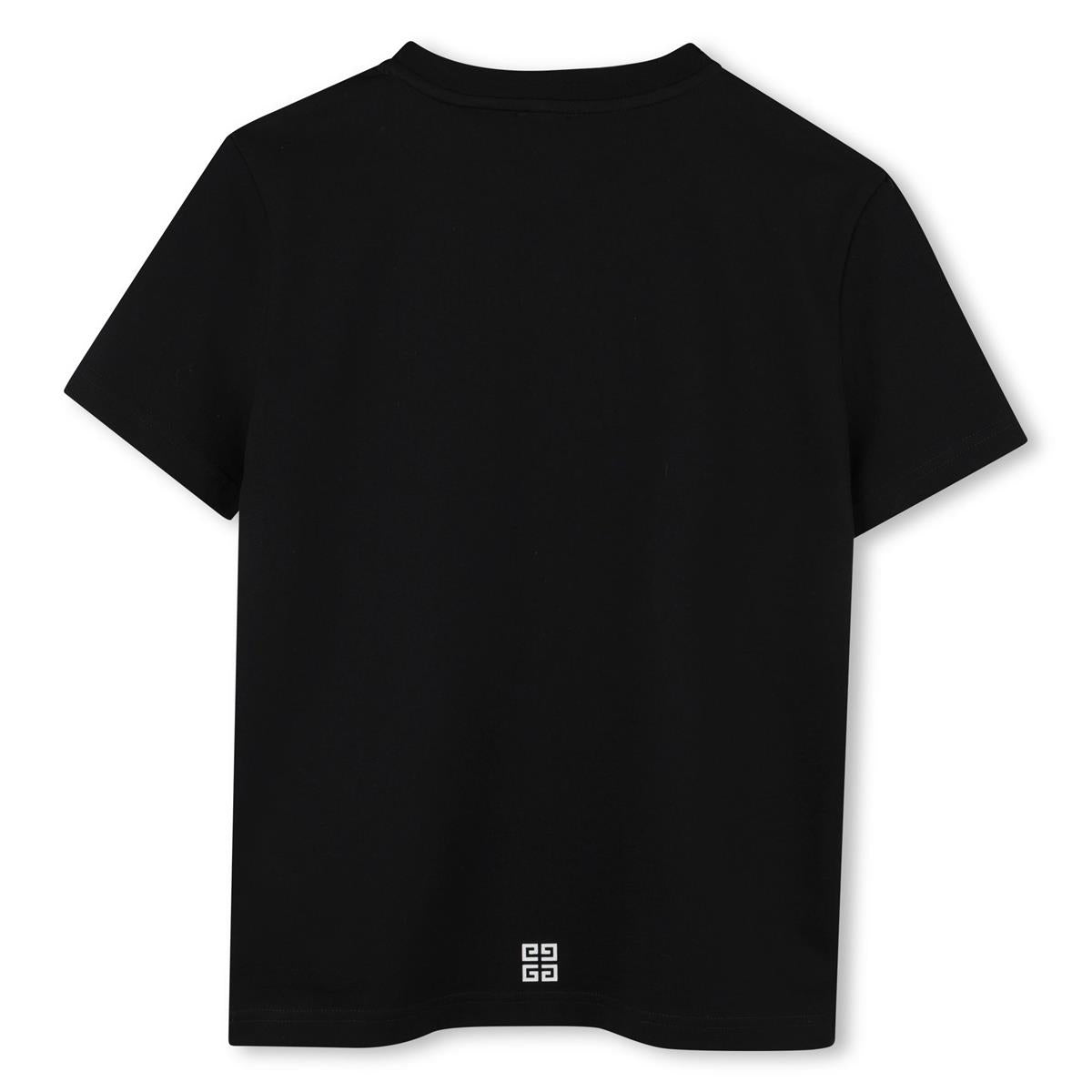 Boys Black Logo Cotton T-Shirt