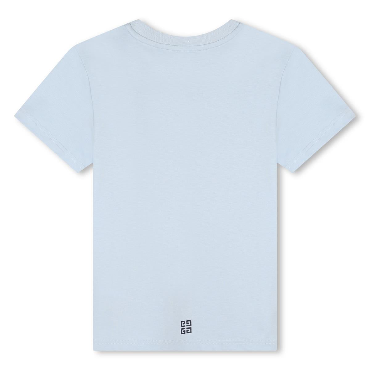 Boys Light Blue Logo Cotton T-Shirt