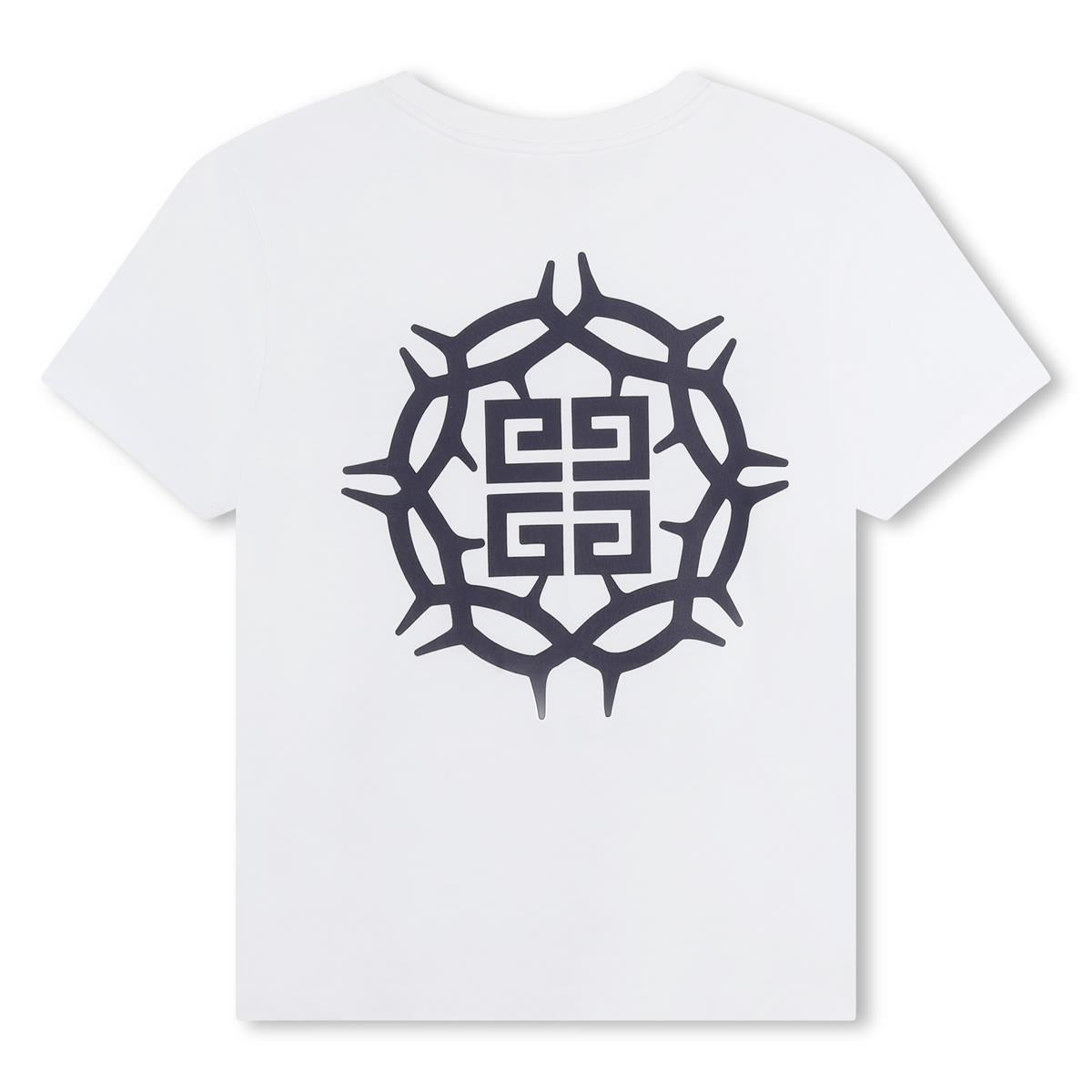 Boys White Logo Cotton T-Shirt