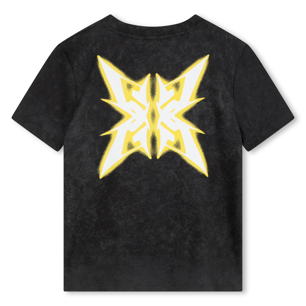 Boys Black Logo Cotton T-Shirt