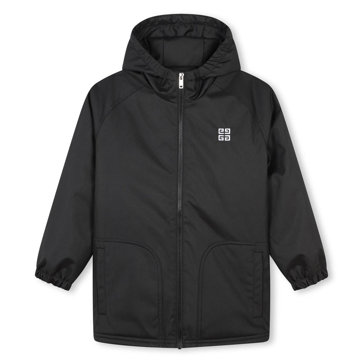 Boys Black Zip-Up Coat