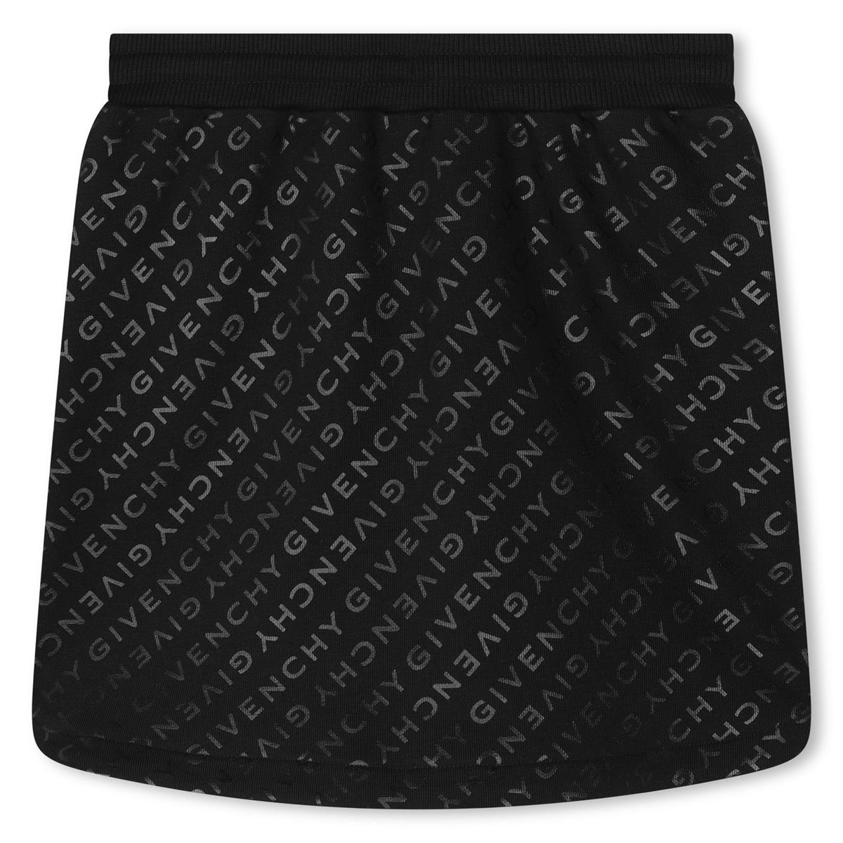 Girls Black Logo Cotton Skirt