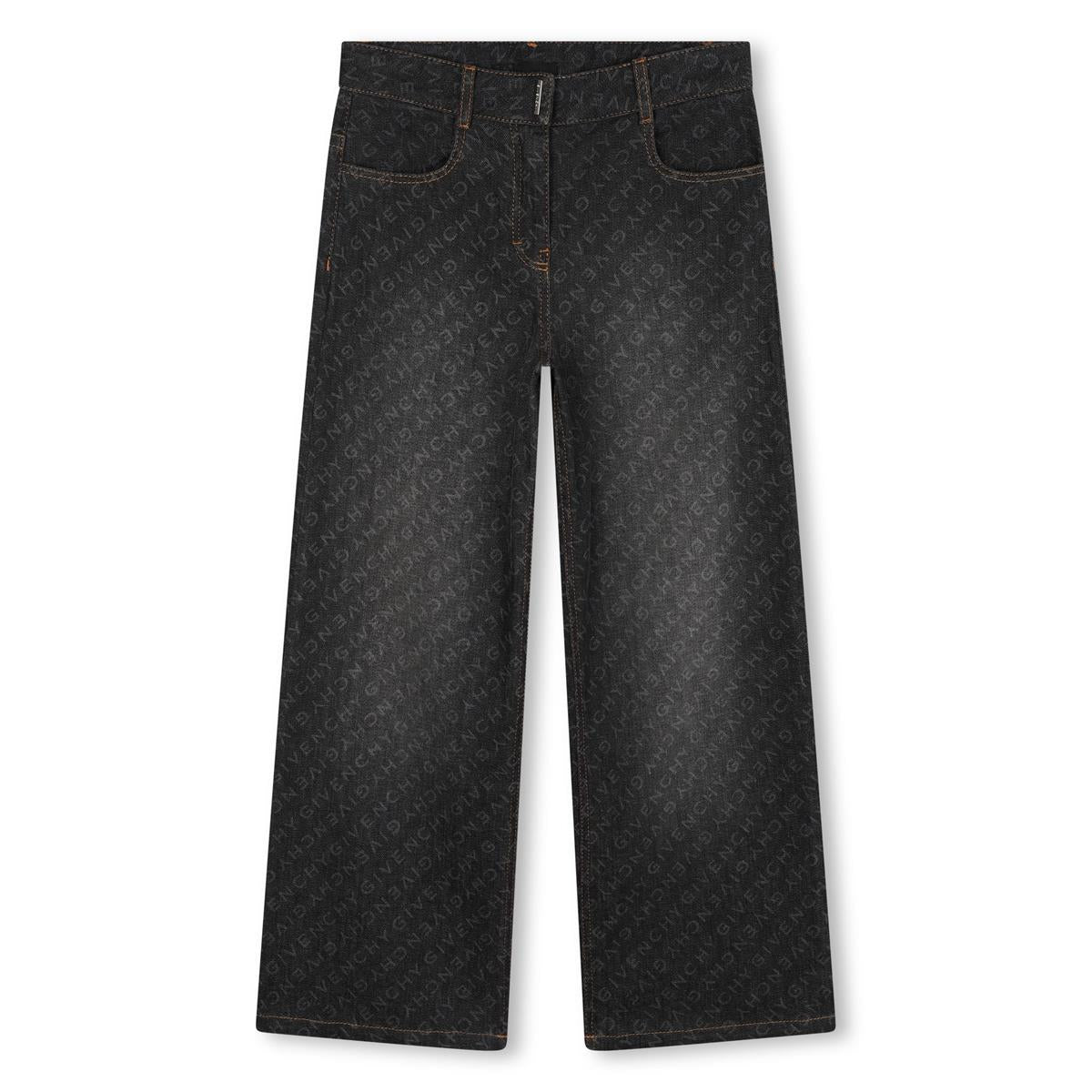 Girls Black Denim Trousers