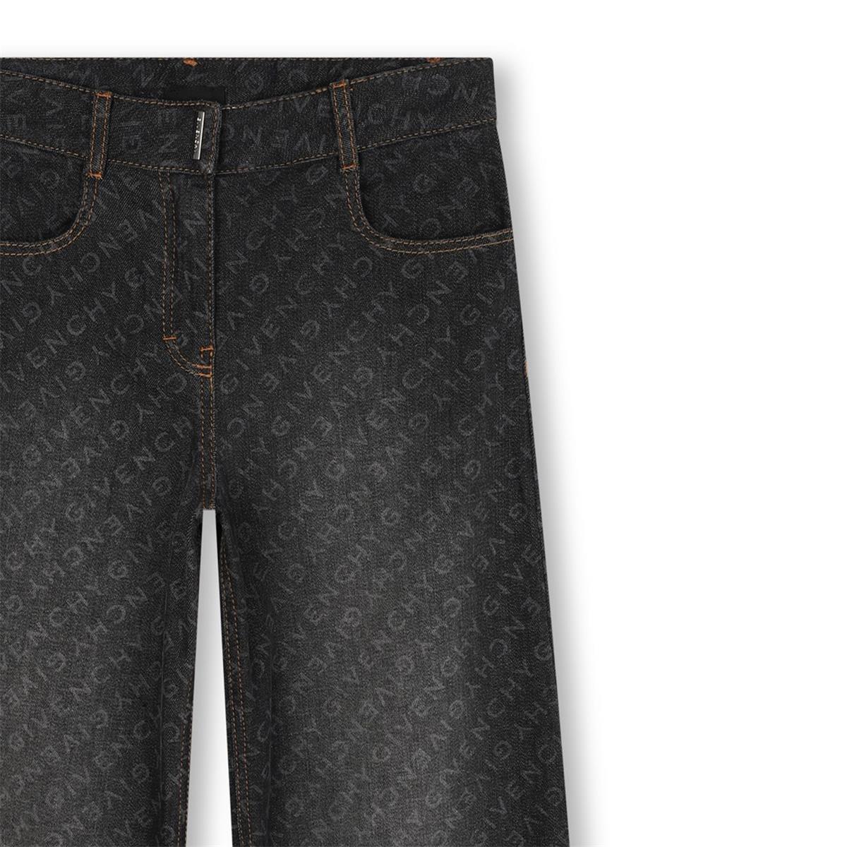 Girls Black Denim Trousers