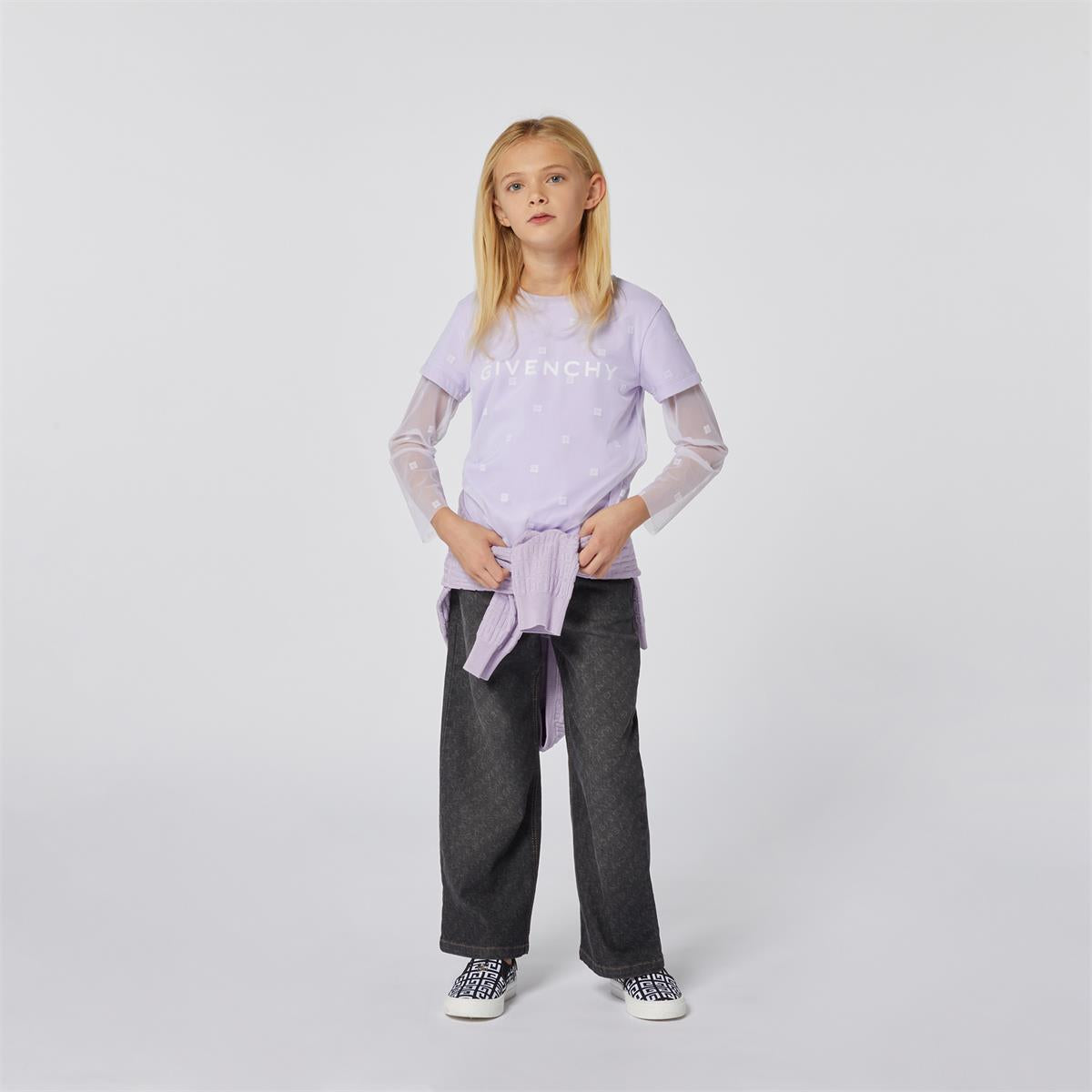 Girls Black Denim Trousers