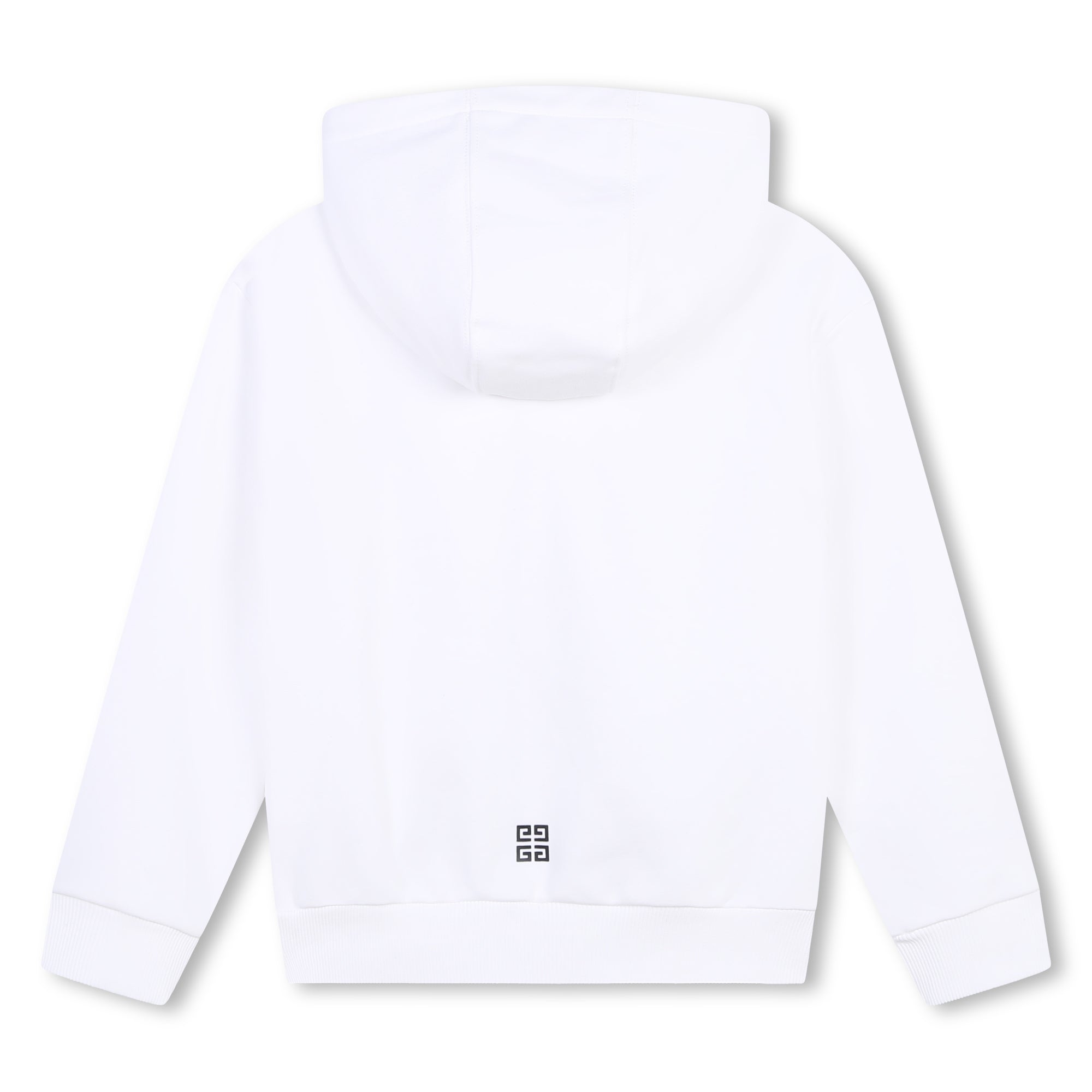 Girls White Cotton Zip-Up Top