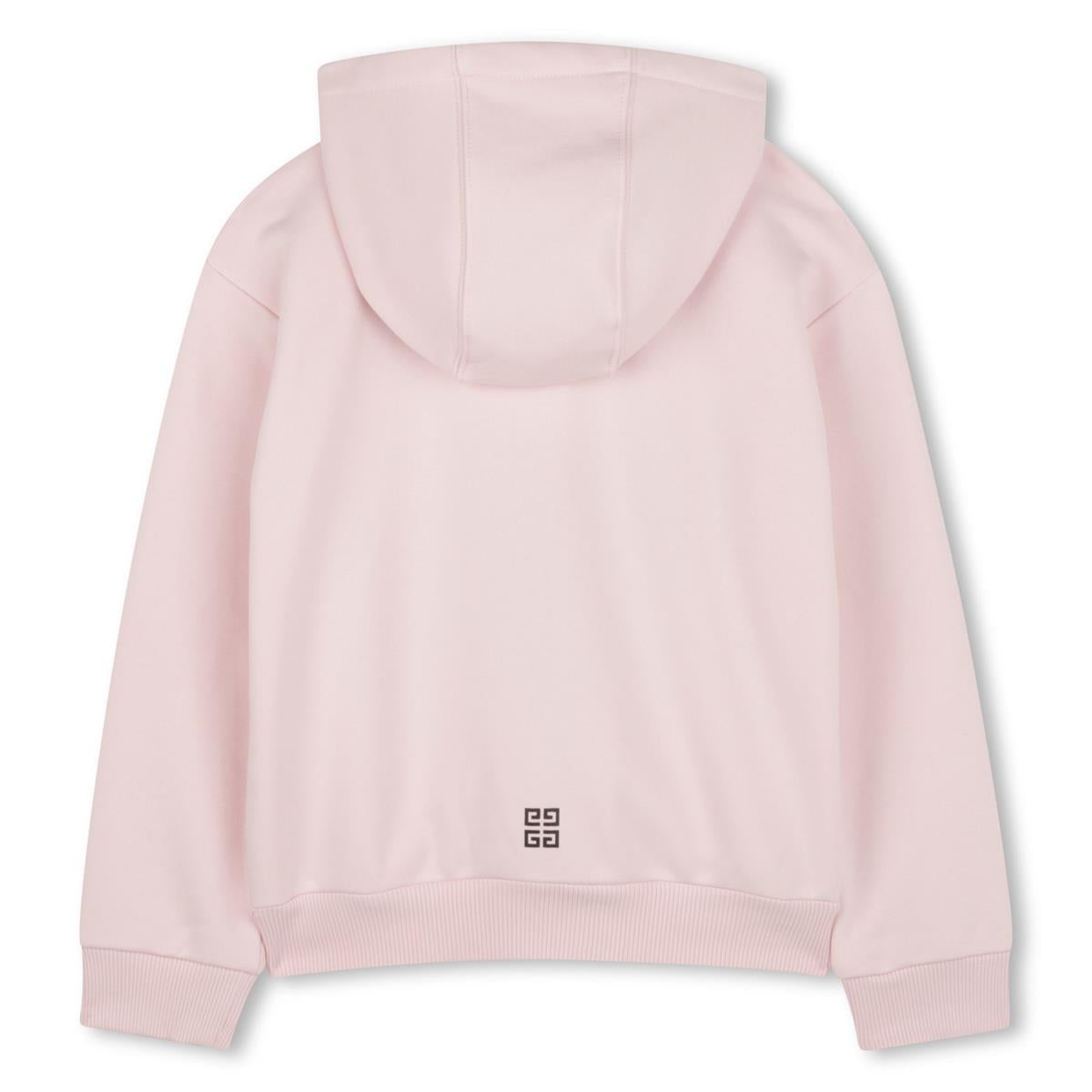 Girls Rose Cotton Zip-Up Top