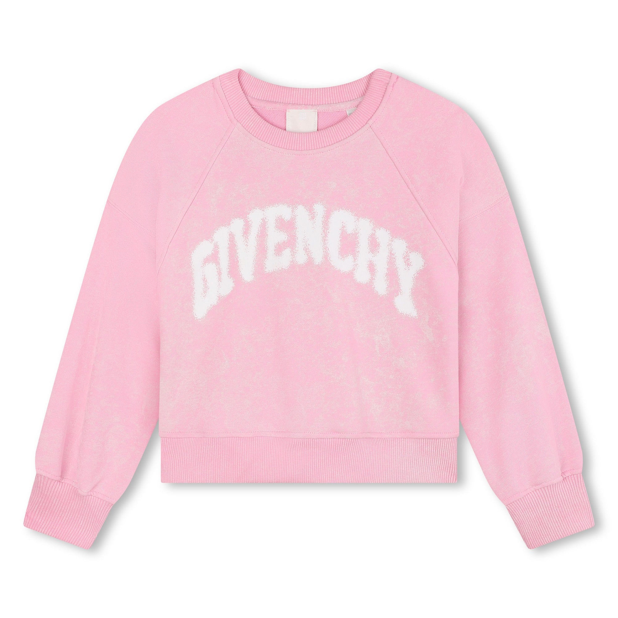 Girls Pink Logo Cotton Sweatshirt