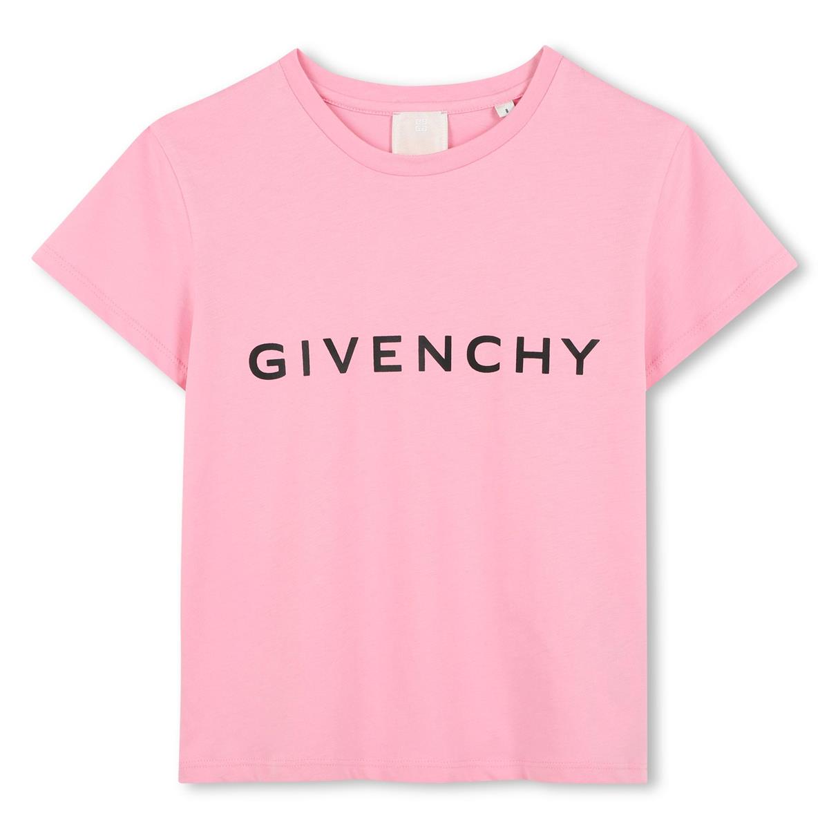 Girls Pink Logo Cotton T-Shirt