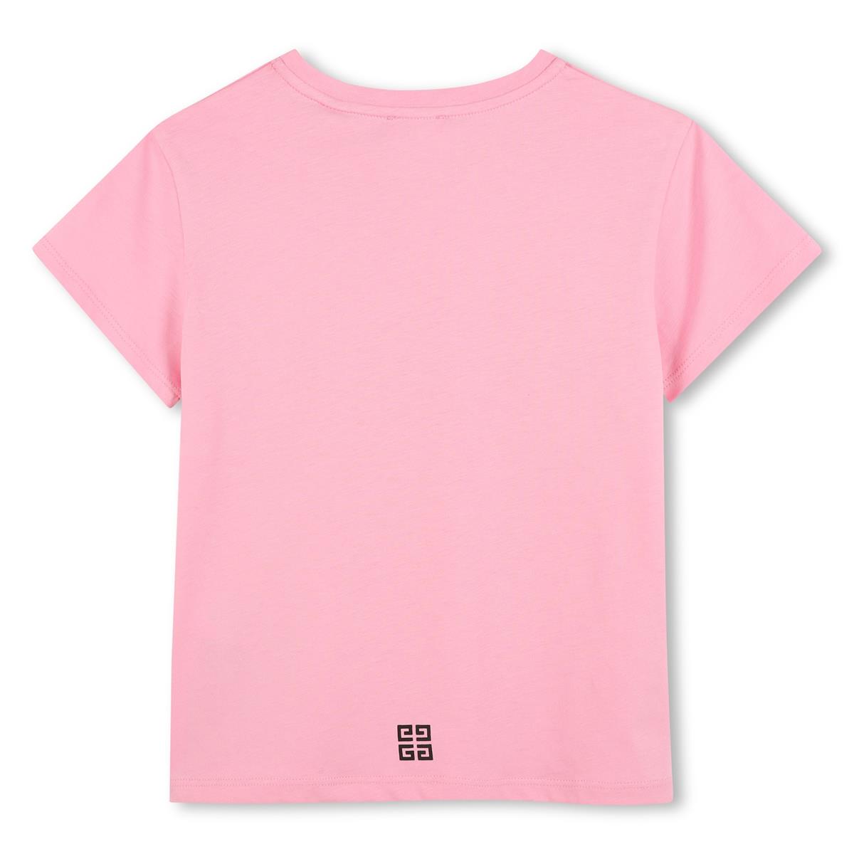 Girls Pink Logo Cotton T-Shirt