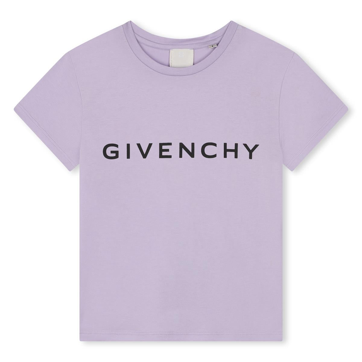 Girls Purple Logo Cotton T-Shirt