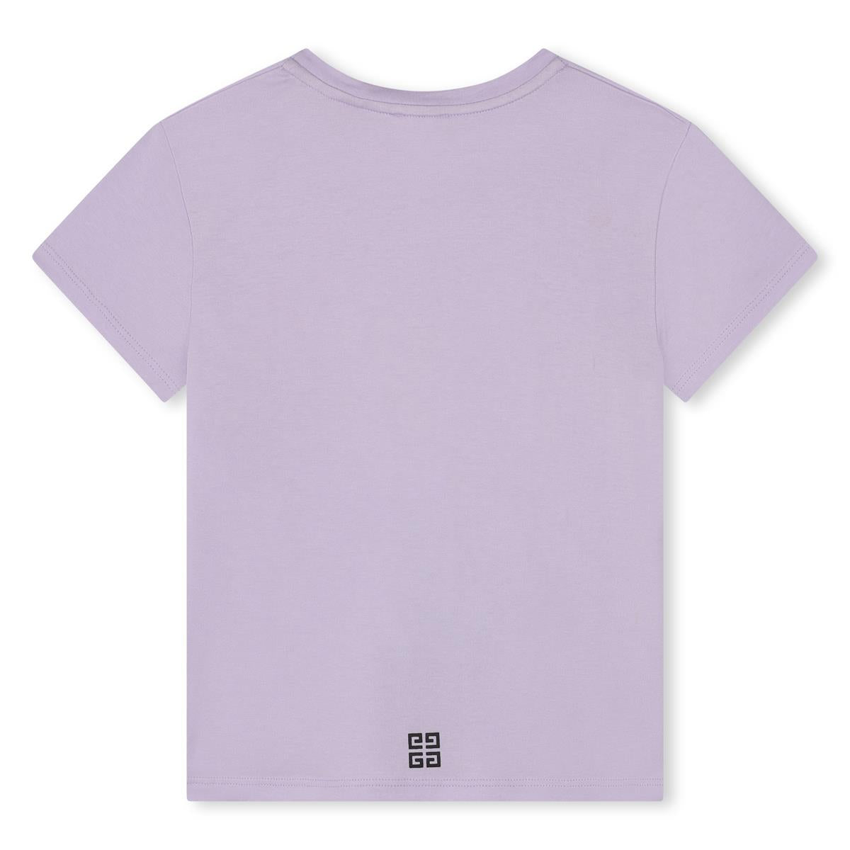 Girls Purple Logo Cotton T-Shirt