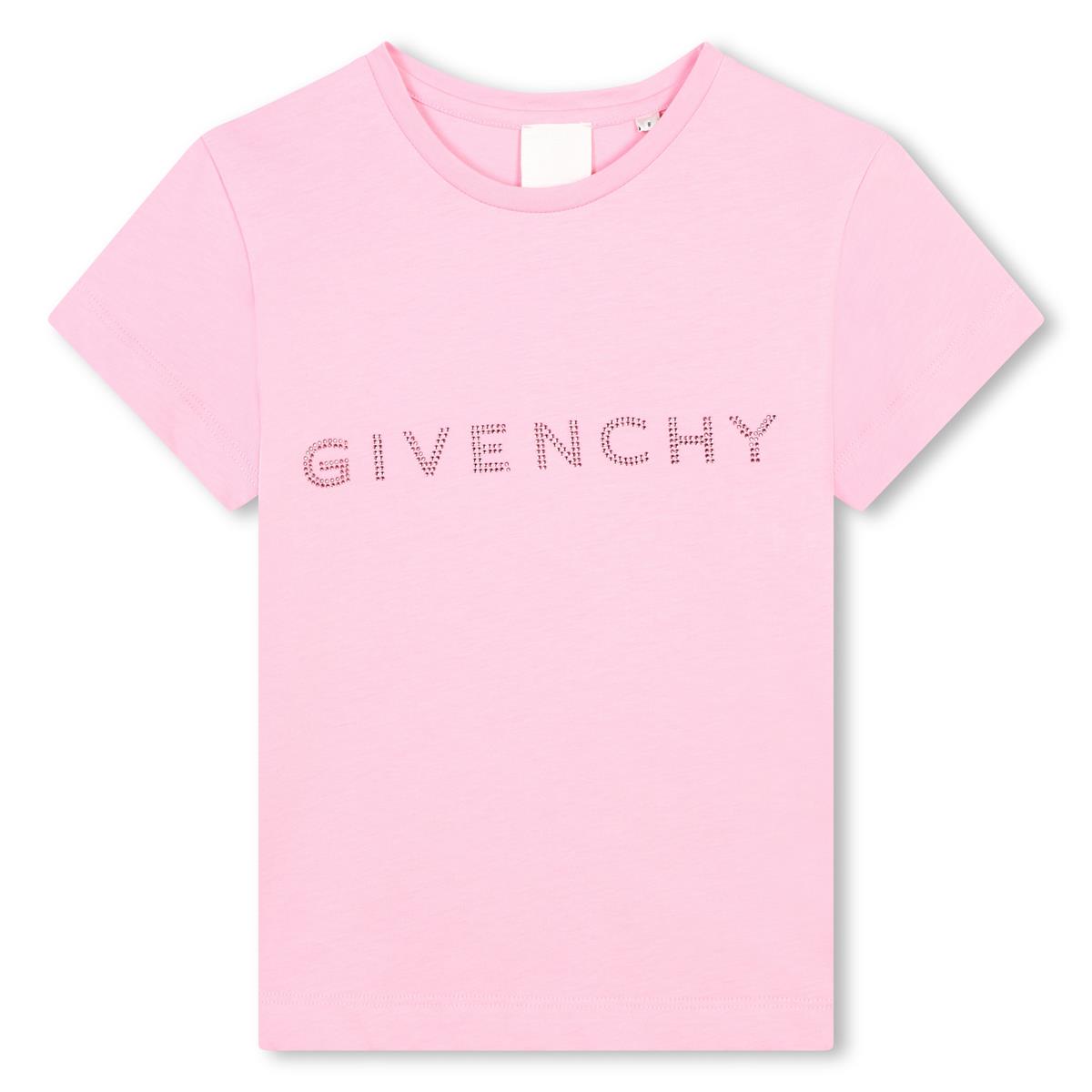 Girls Pink Logo Cotton T-Shirt