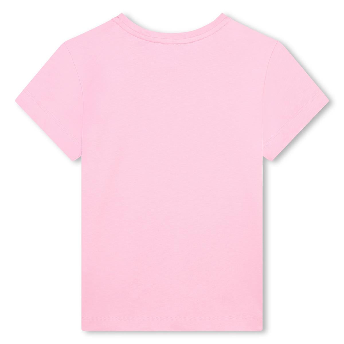 Girls Pink Logo Cotton T-Shirt