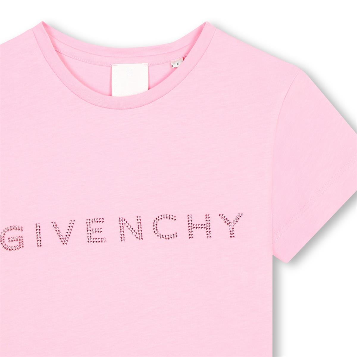 Girls Pink Logo Cotton T-Shirt