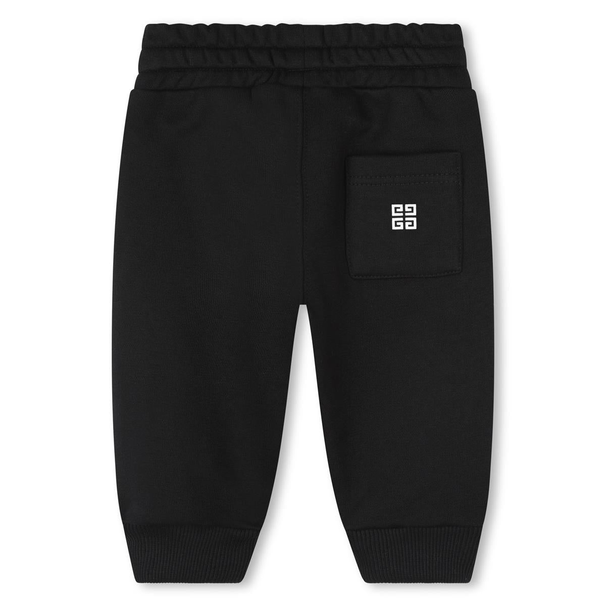 Baby Boys Black Logo Cotton Trousers