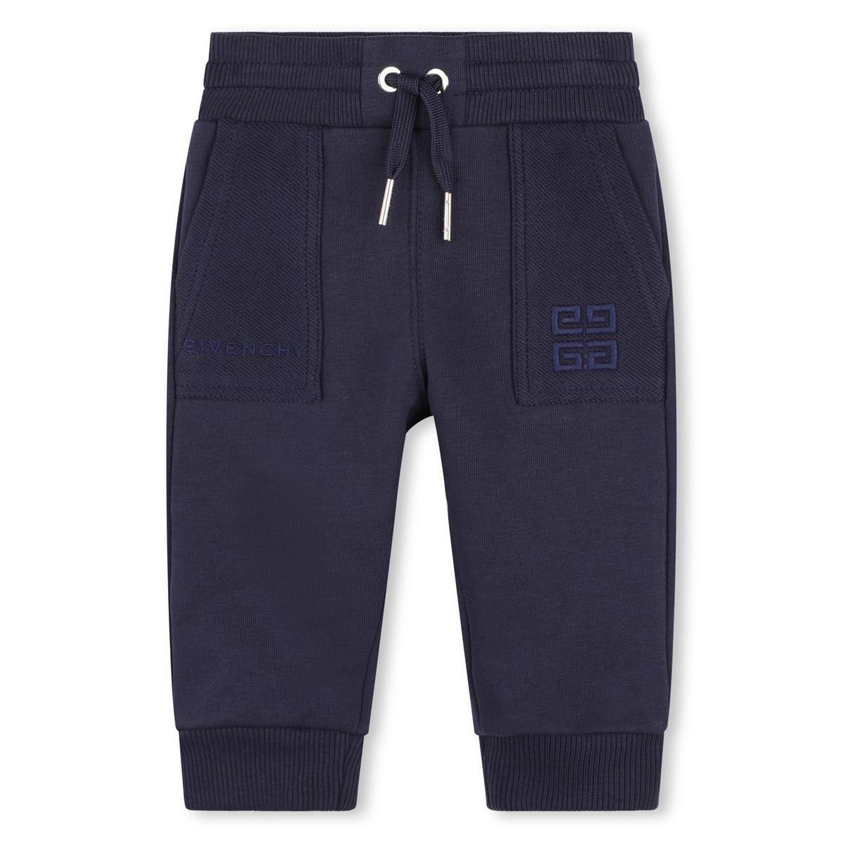 Baby Boys Dark Blue Cotton Trousers