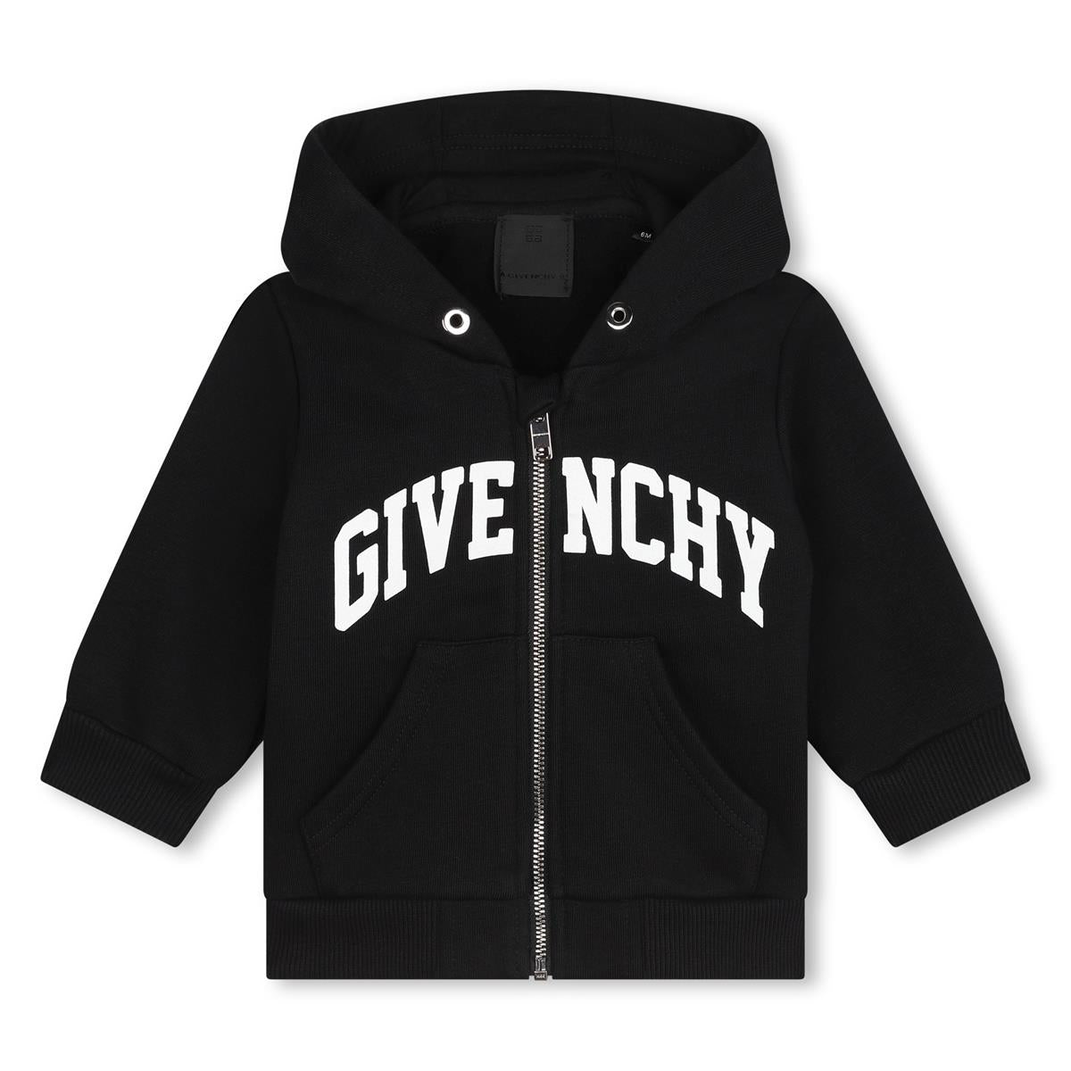 Baby Boys Black Cotton Zip-Up Top