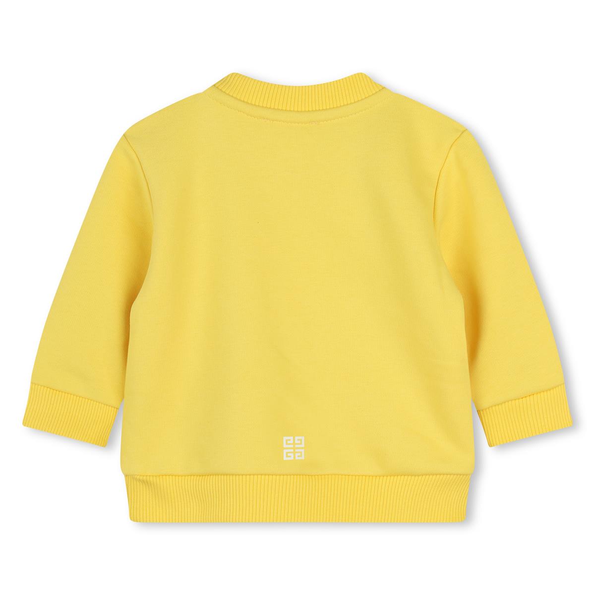 Baby Boys & Girls Yellow Logo Cotton Sweatshirt