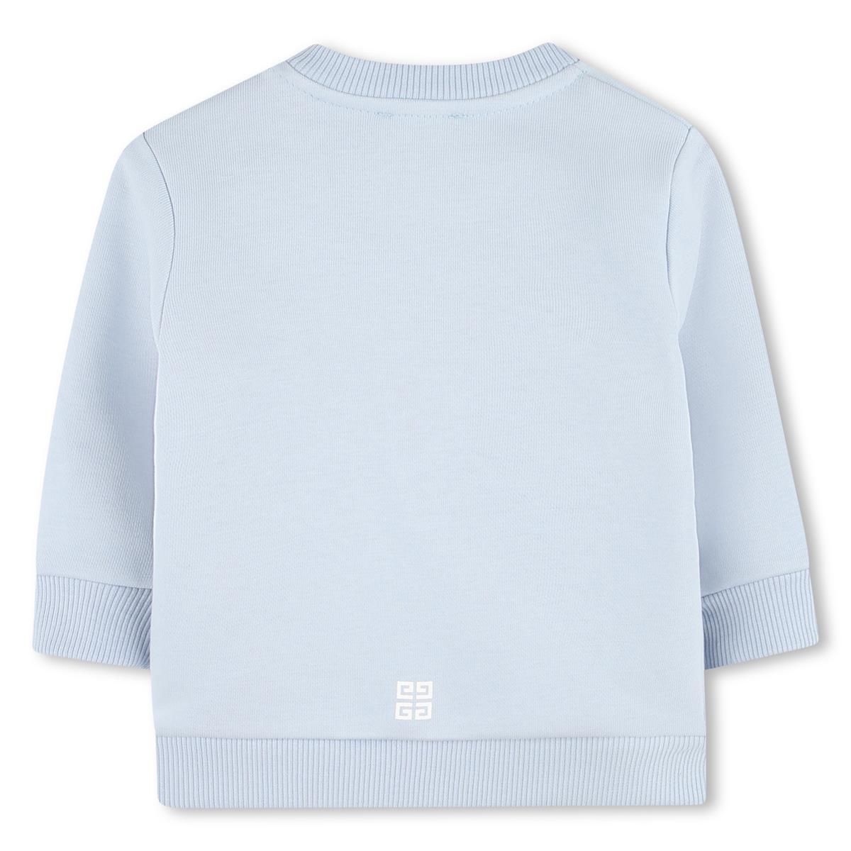 Baby Boys & Girls Light Blue Logo Cotton Sweatshirt