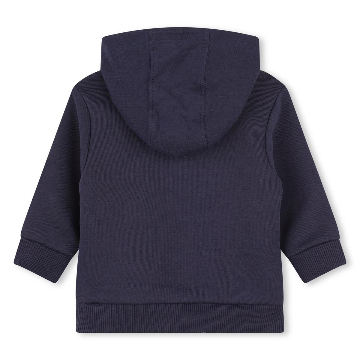 Baby Boys Dark Blue Hooded Cotton Sweatshirt