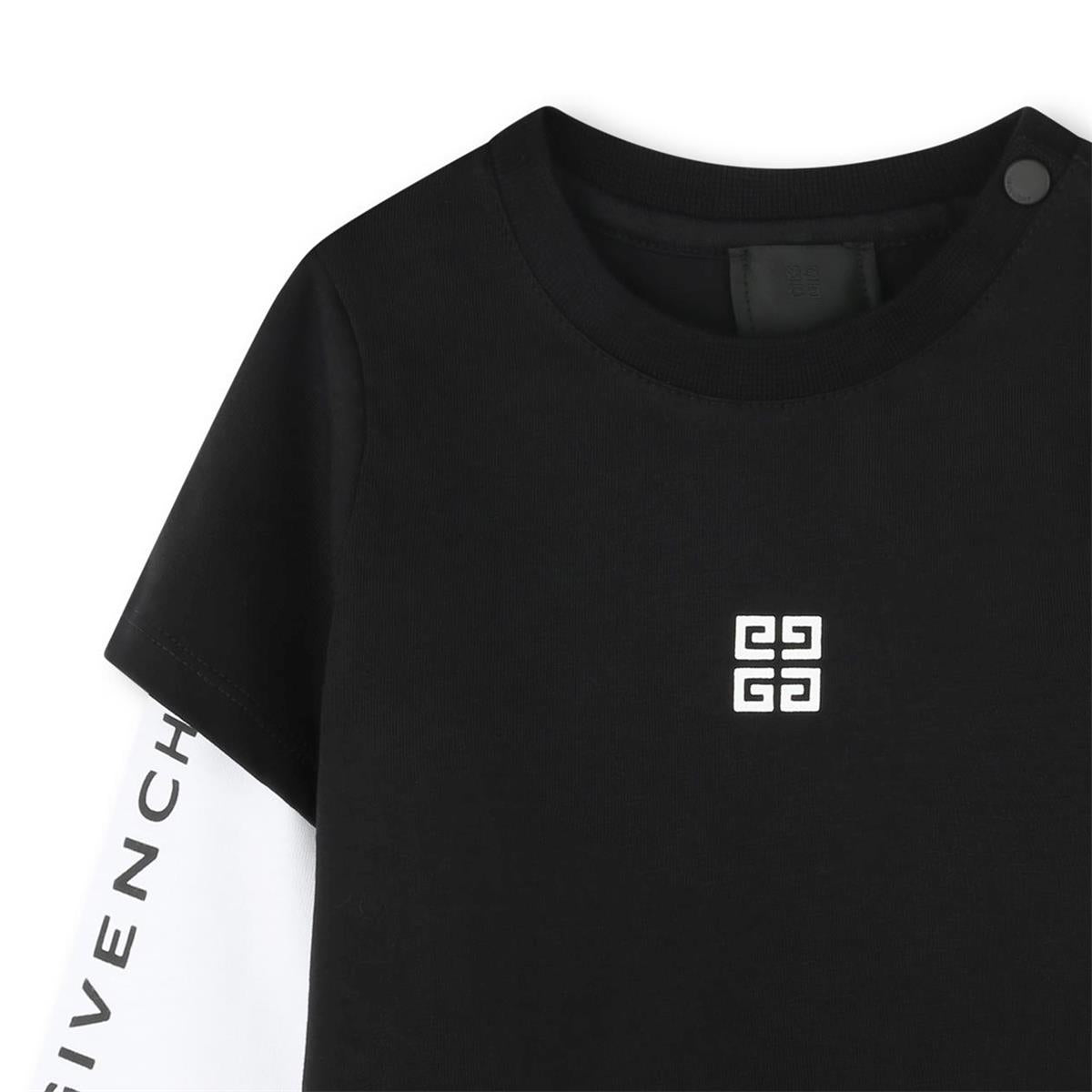 Baby Boys Black Logo Cotton T-Shirt