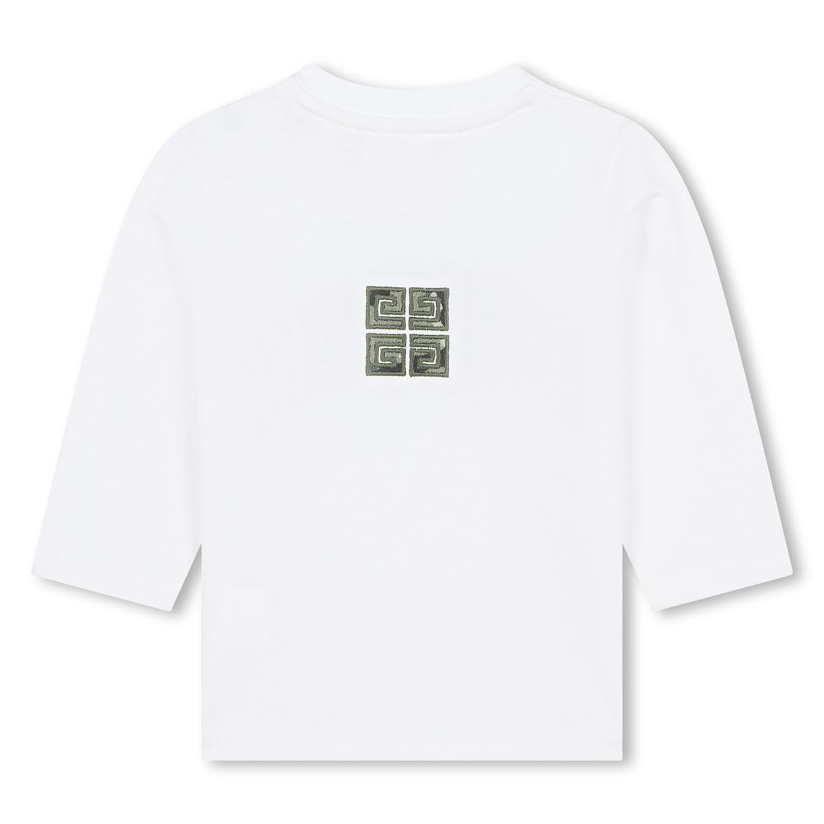 Baby Boys White Logo Cotton T-Shirt