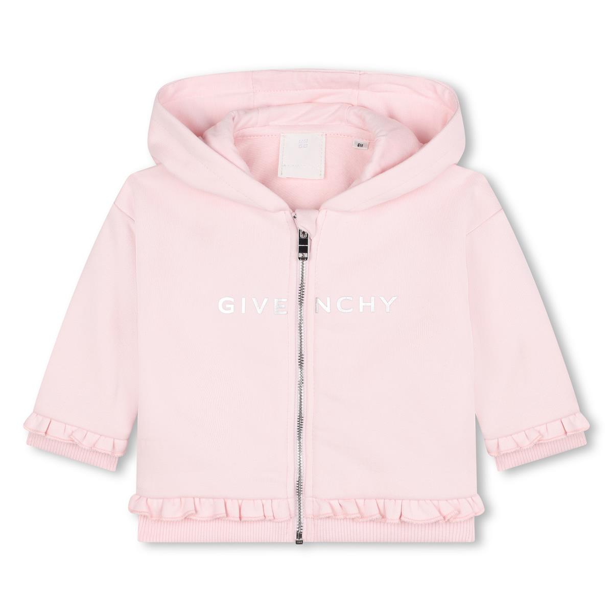 Baby Girls Pink Cotton Zip-Up Top