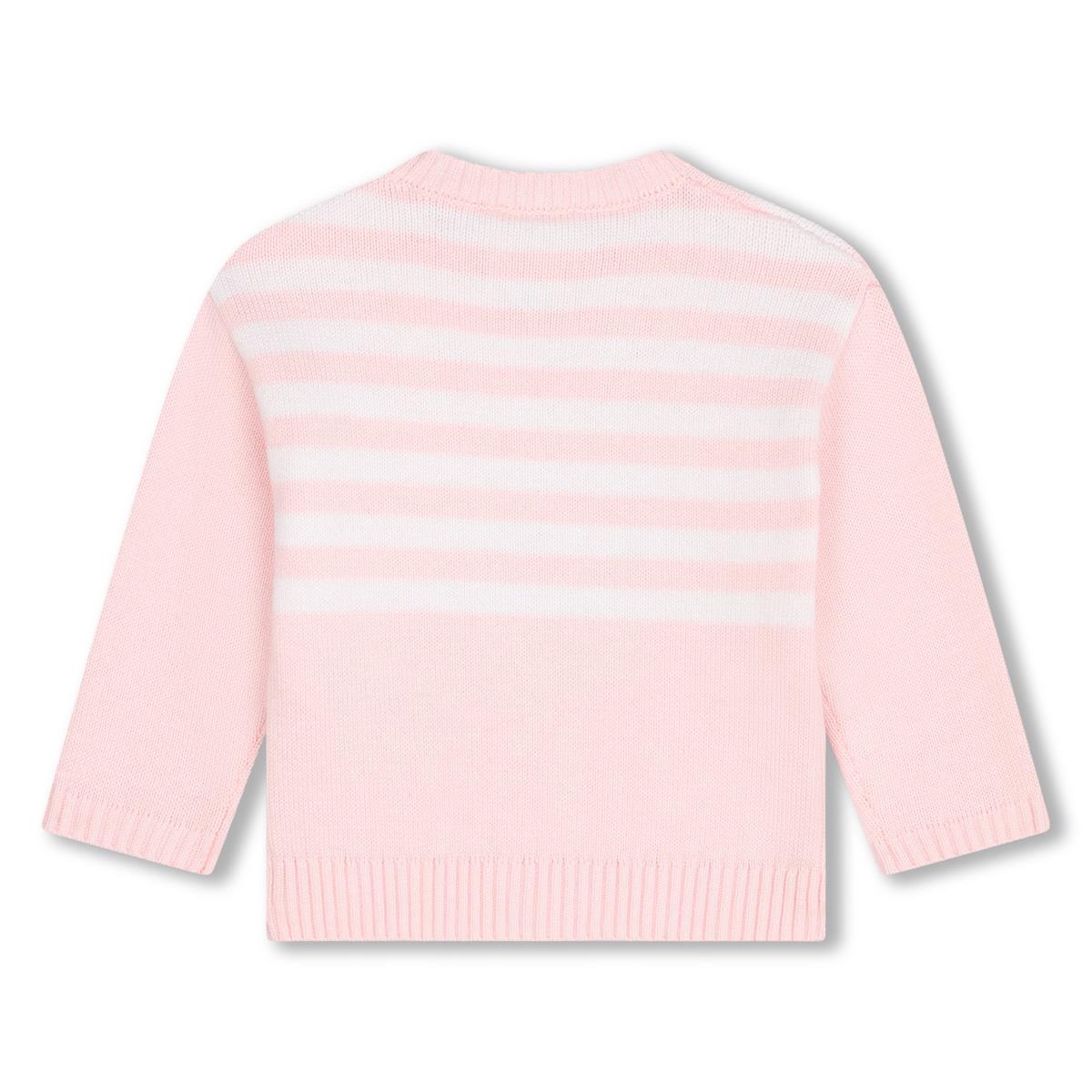 Baby Girls Pink Stripes Cotton Sweater