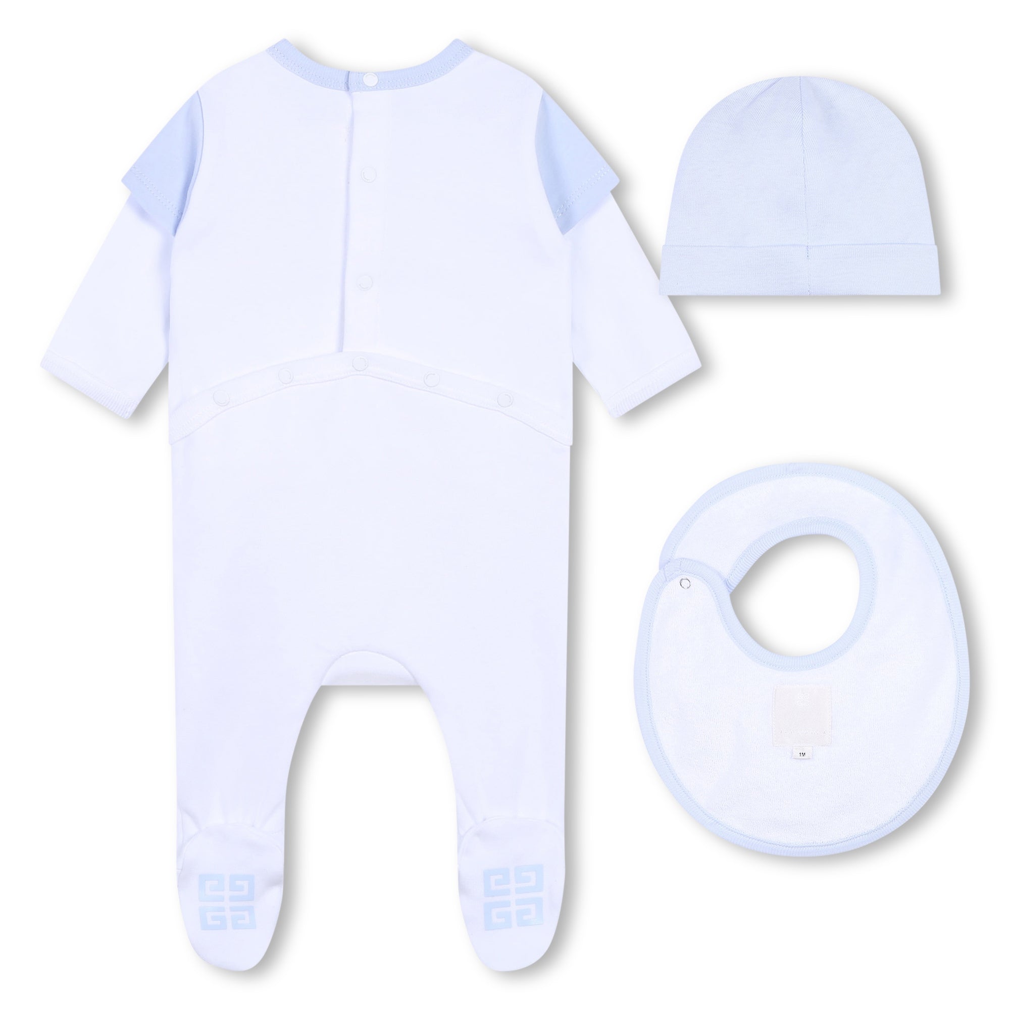 Baby Boys & Girls Light Blue Cotton Babysuit Set