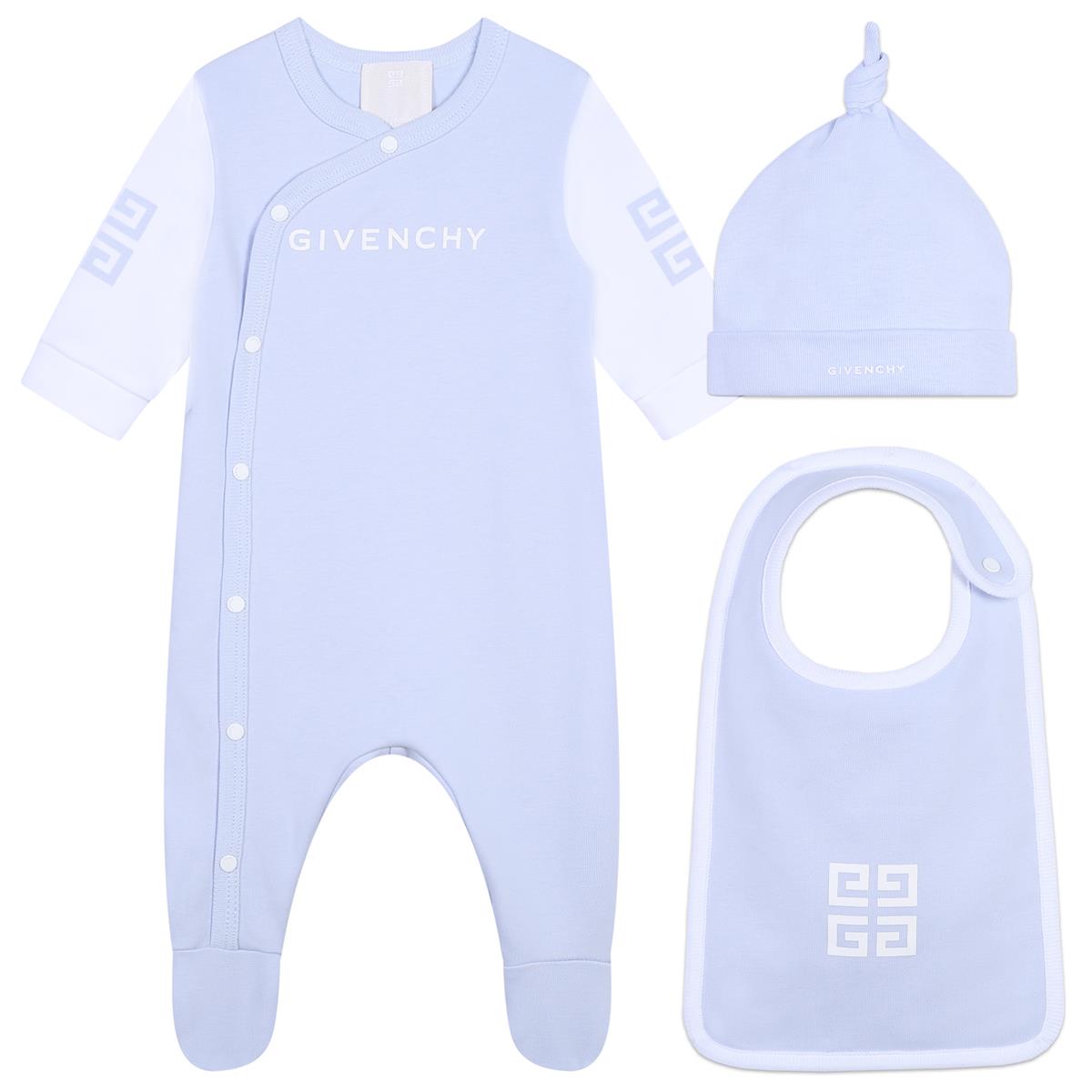 Baby Boys Blue Cotton Babysuit Set