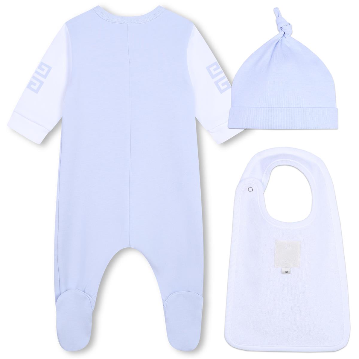 Baby Boys Blue Cotton Babysuit Set