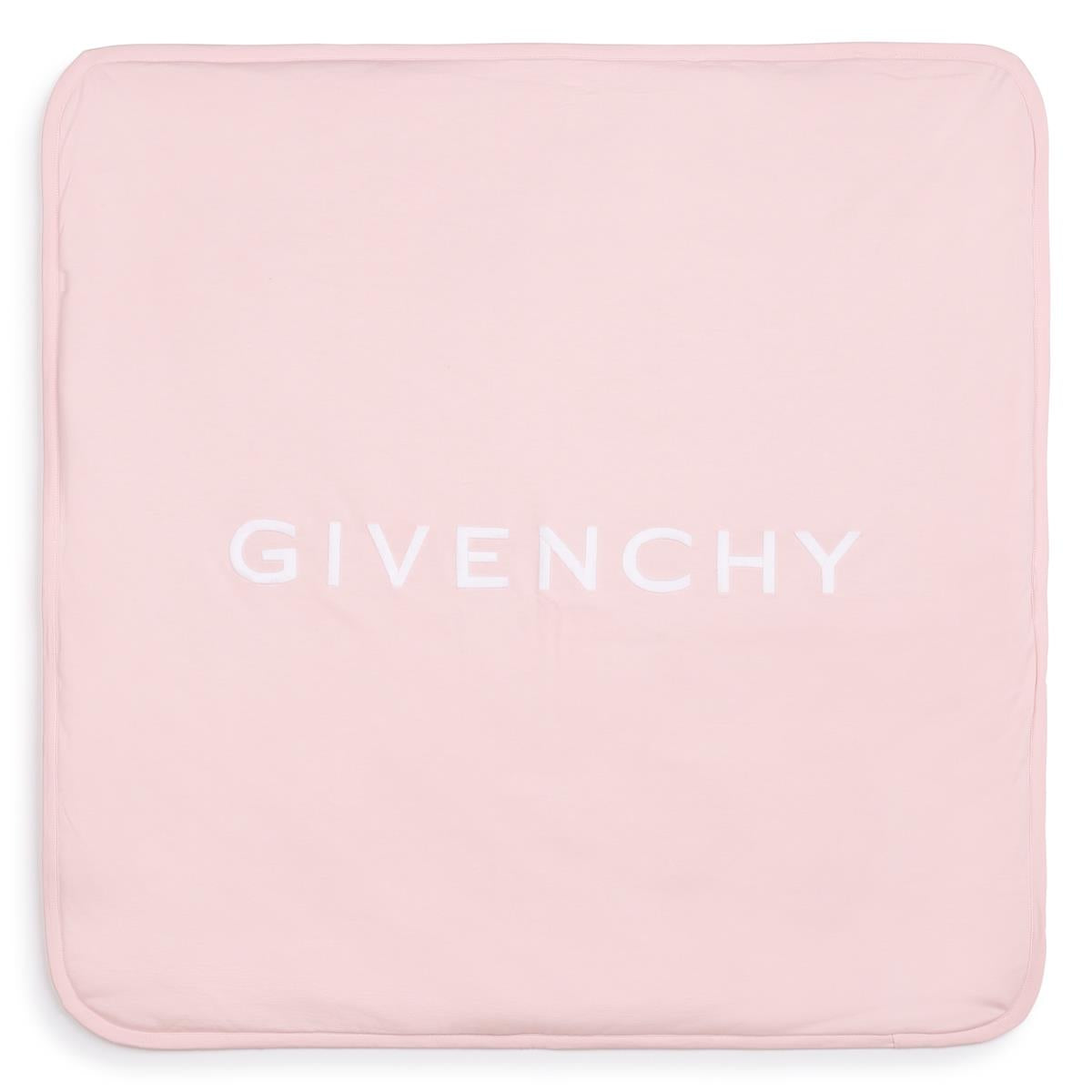 Baby Boys & Girls Pink Logo Cotton Blanket(80x80cm)