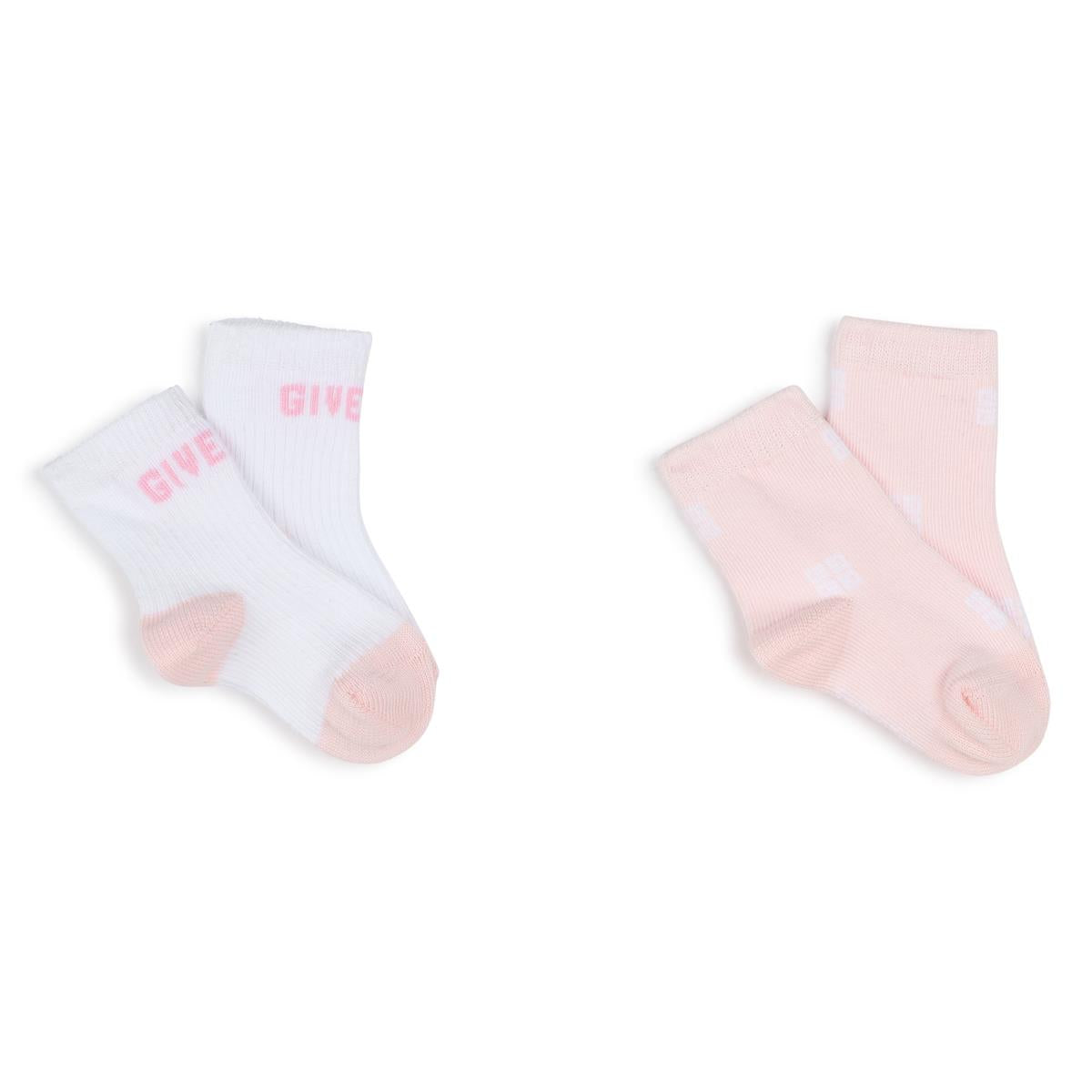 Baby Boys & Girls Pink Cotton Socks (2 Pack)