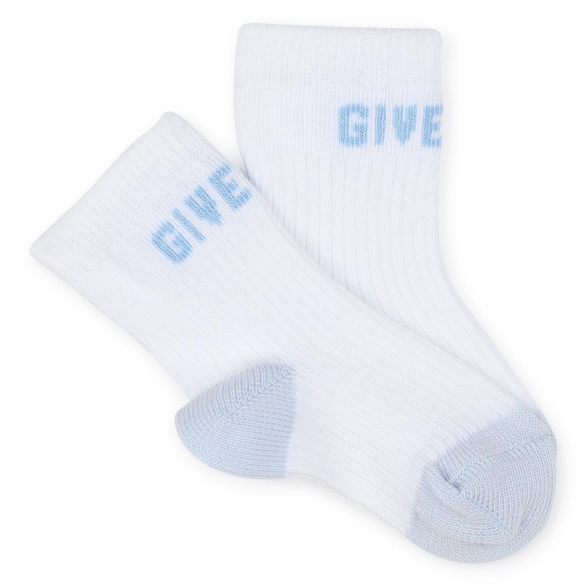 Baby Boys & Girls Blue Cotton Socks (2 Pack)