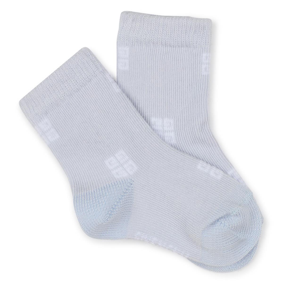 Baby Boys & Girls Blue Cotton Socks (2 Pack)