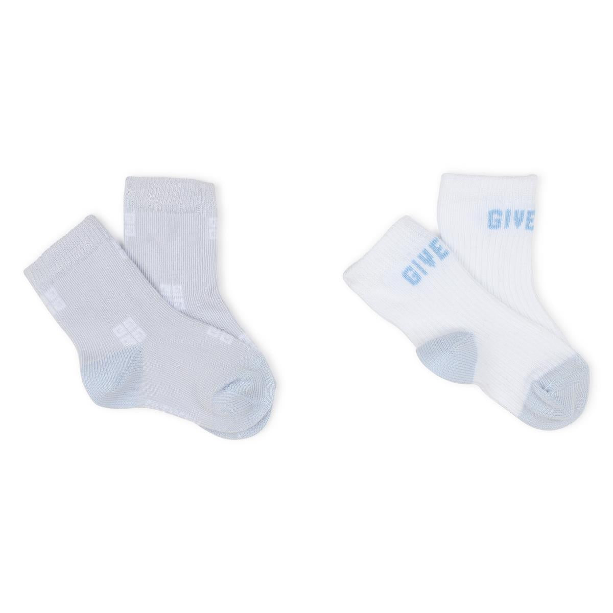 Baby Boys & Girls Blue Cotton Socks (2 Pack)