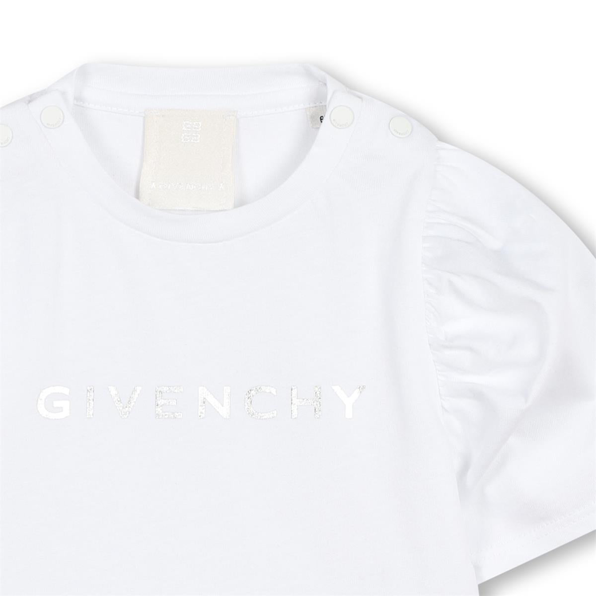 Baby Girls White Logo Cotton T-Shirt