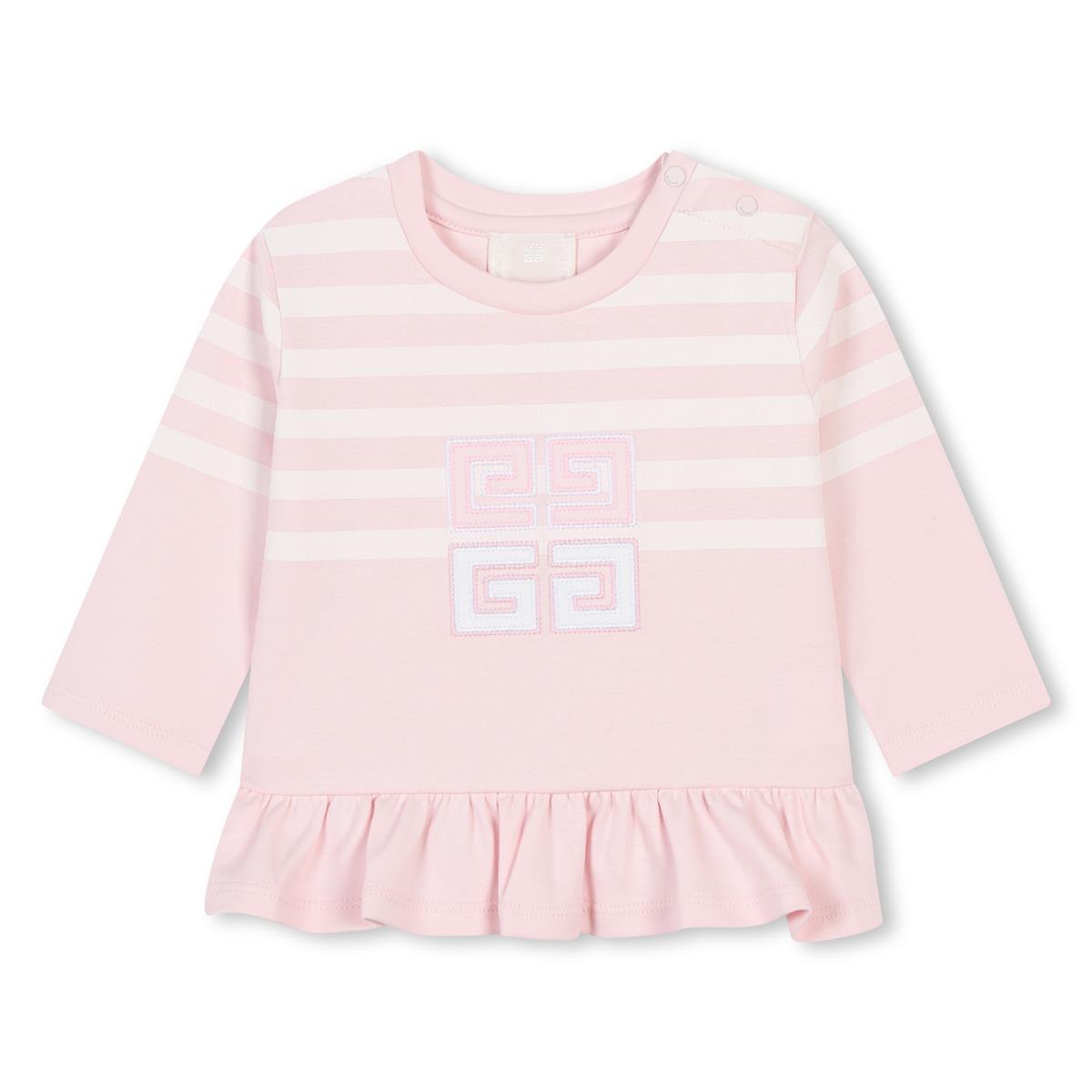 Baby Girls Pink Stripes Cotton T-Shirt